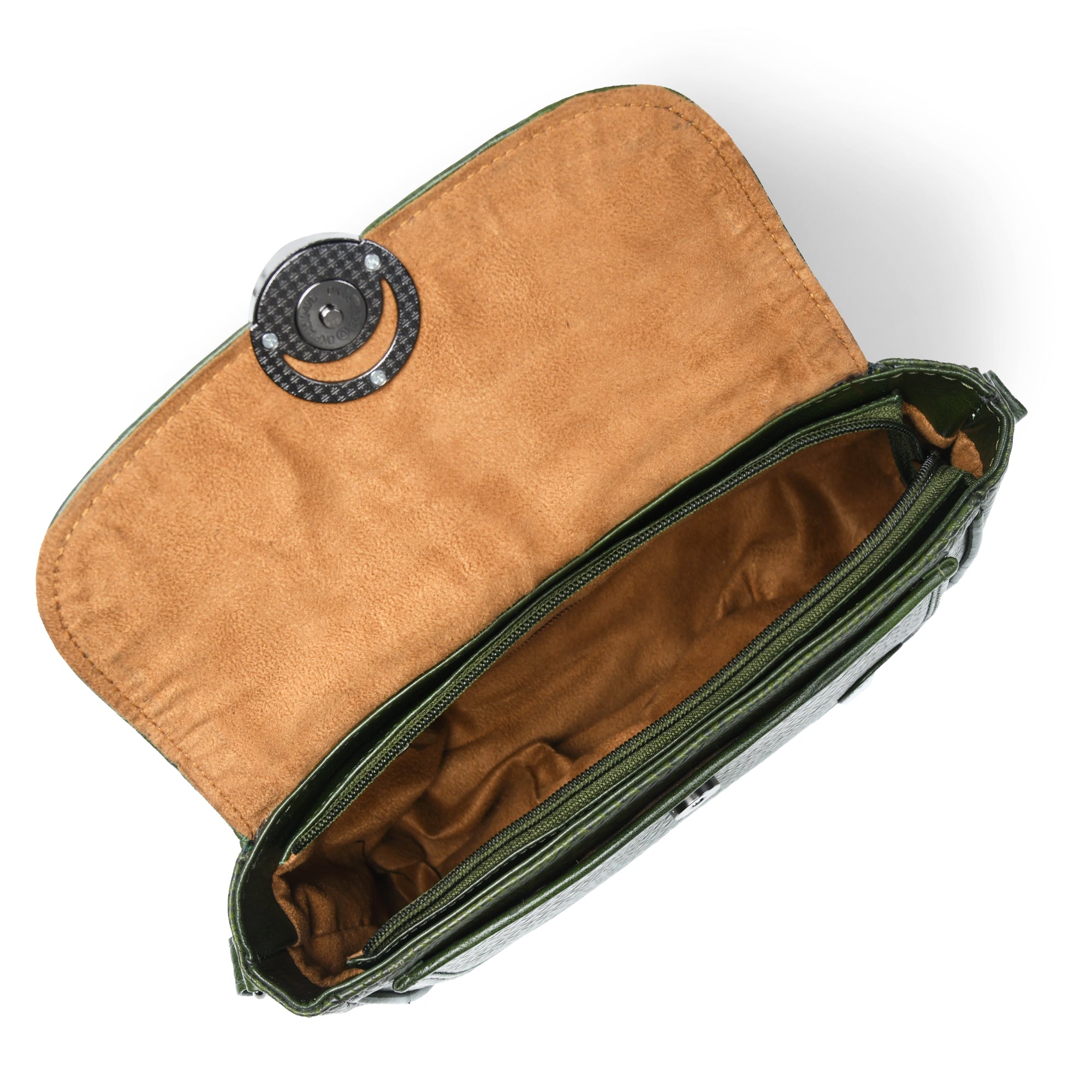 Chic Leather Women's Handbag - Olive Colour