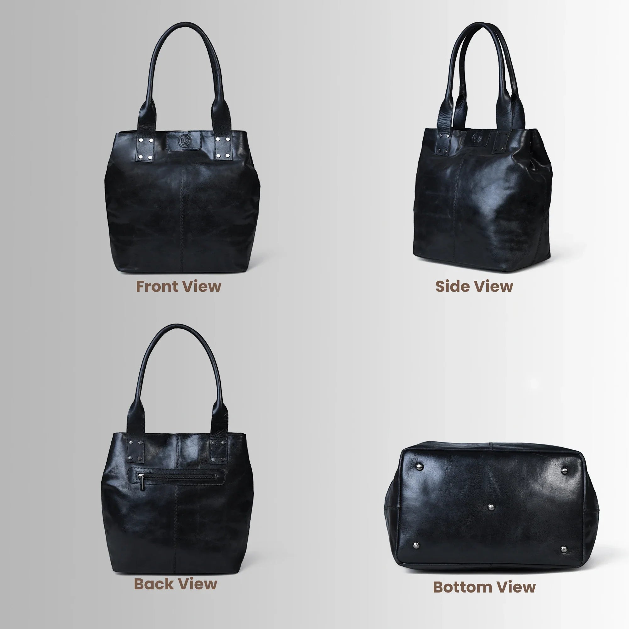 Aurelia Leather Carryall – Onyx Black