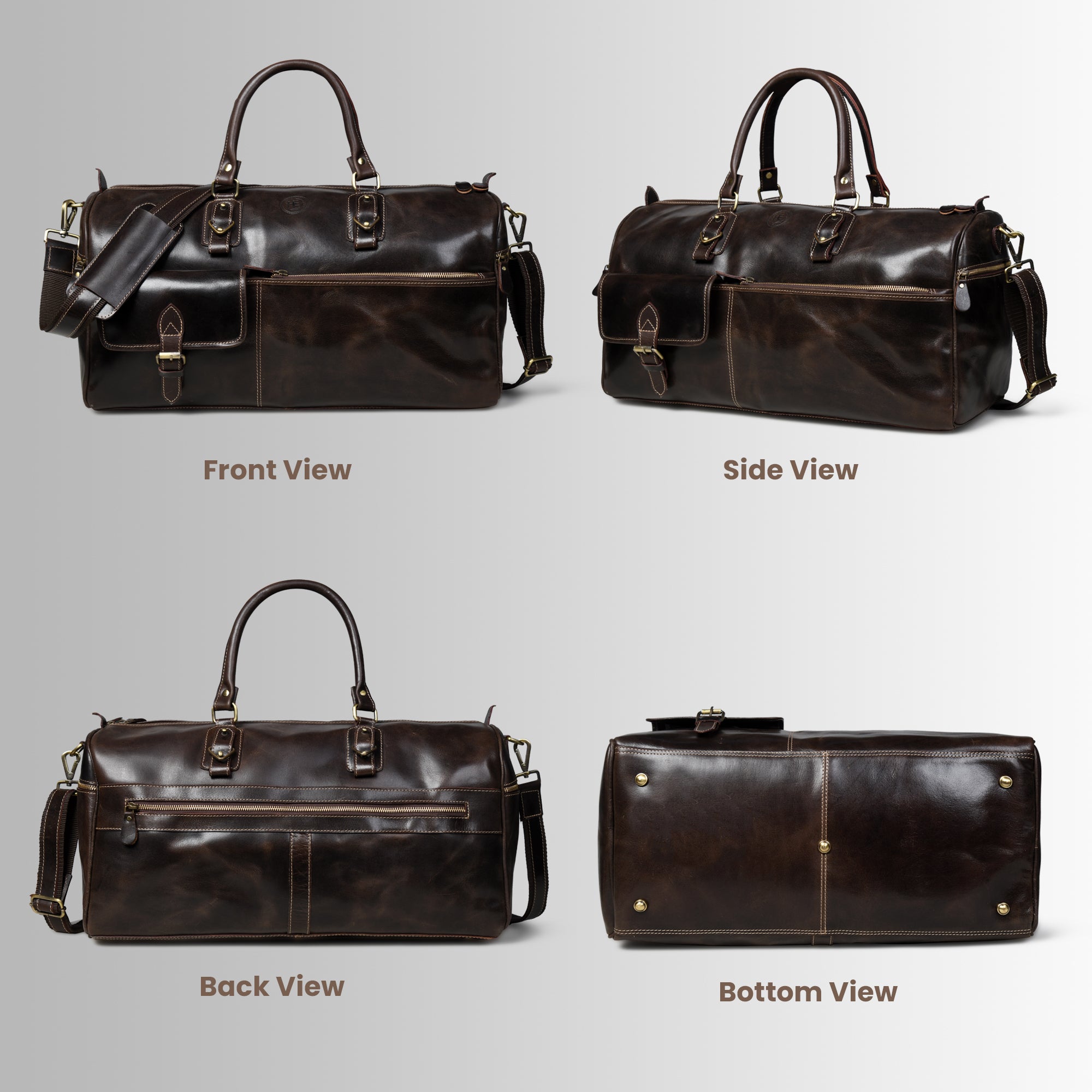 The Odyssey Leather Travel Duffel - Tan Colour