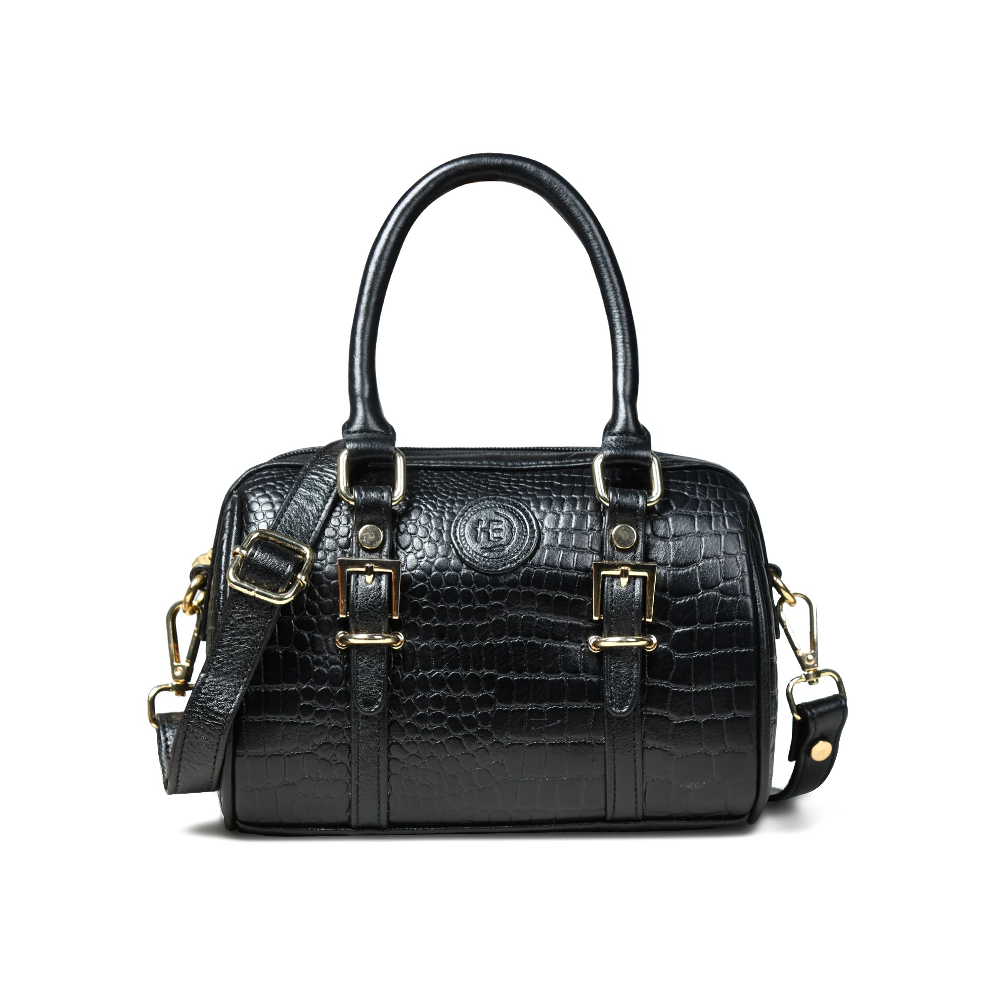 Emerald Luxe Croc Satchel Bag