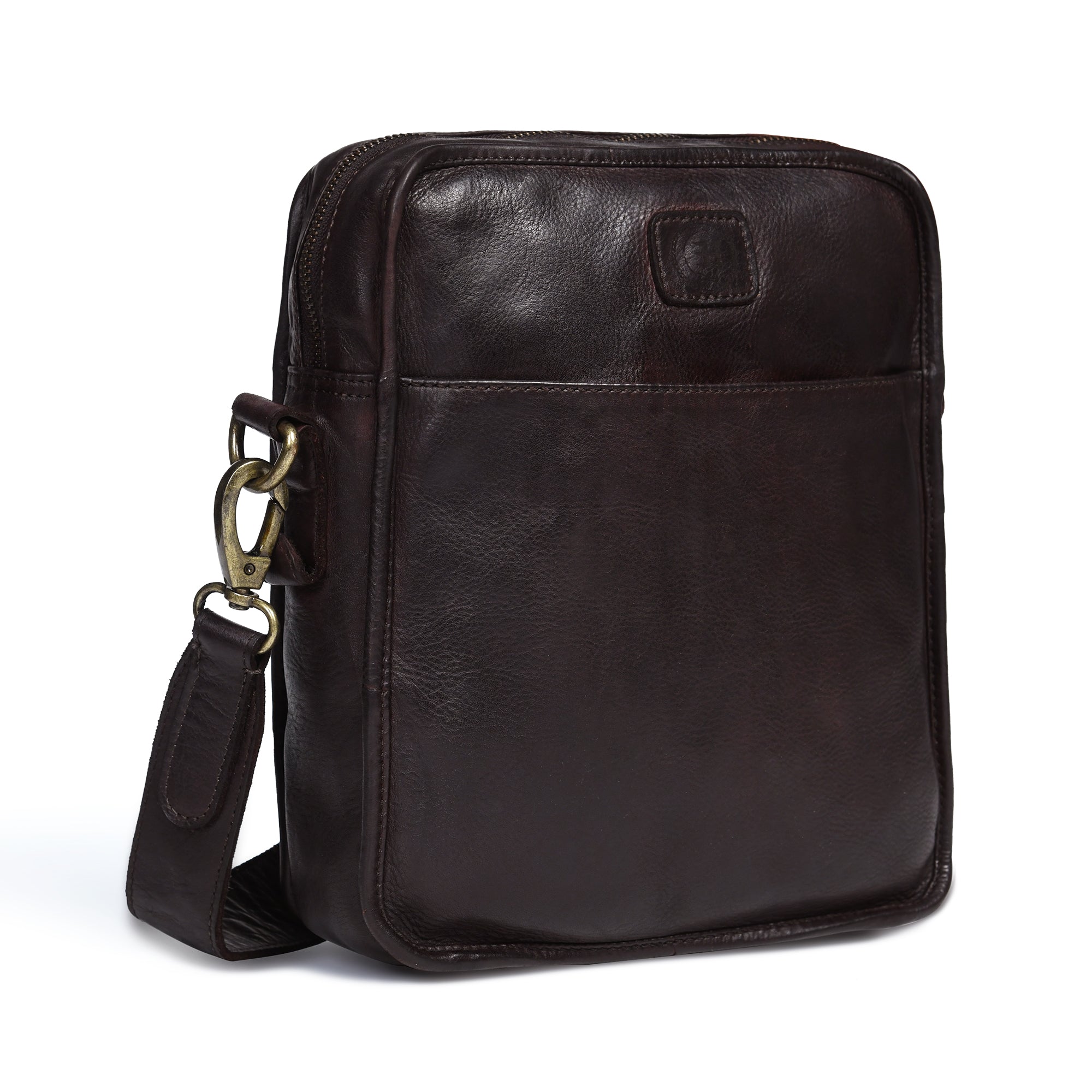 Verdant Trail Leather Sling Bag – Brown Colour