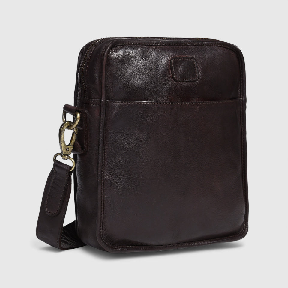 Verdant Trail Leather Sling Bag – Espresso brown