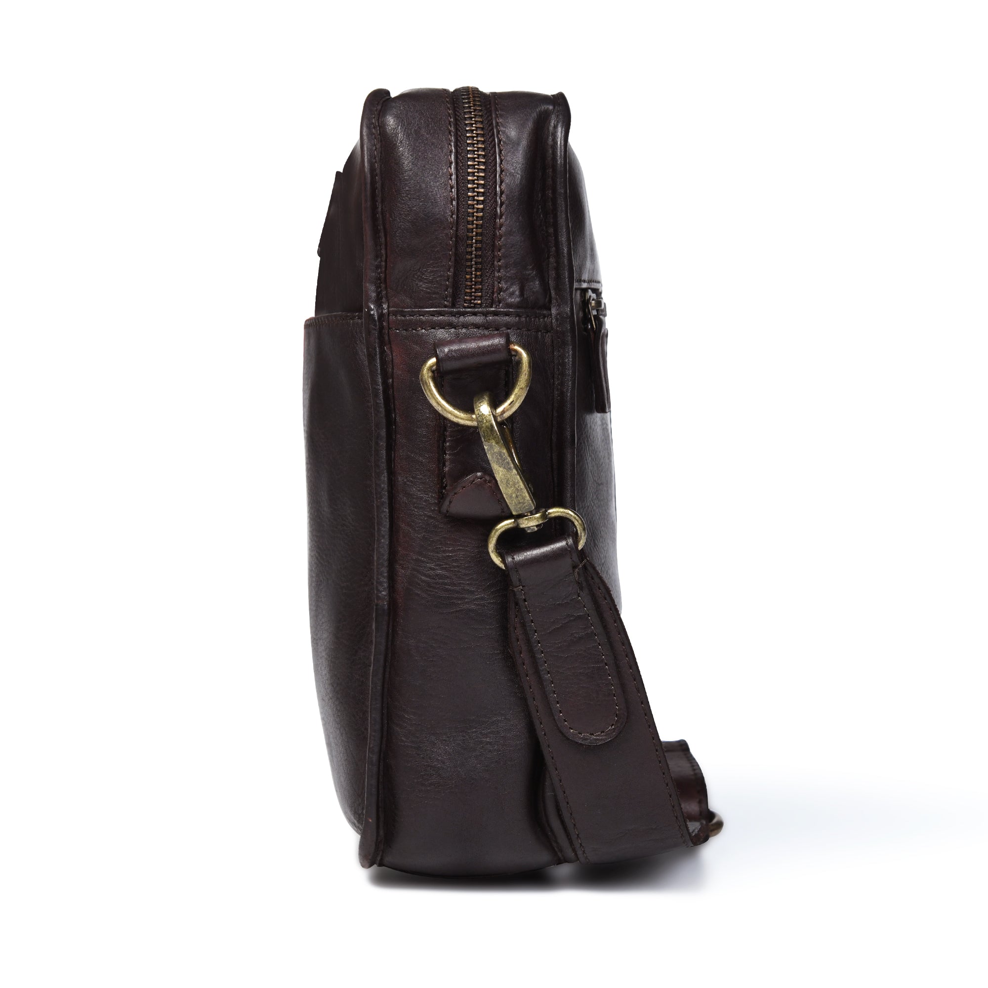 Verdant Trail Leather Sling Bag – Brown Colour