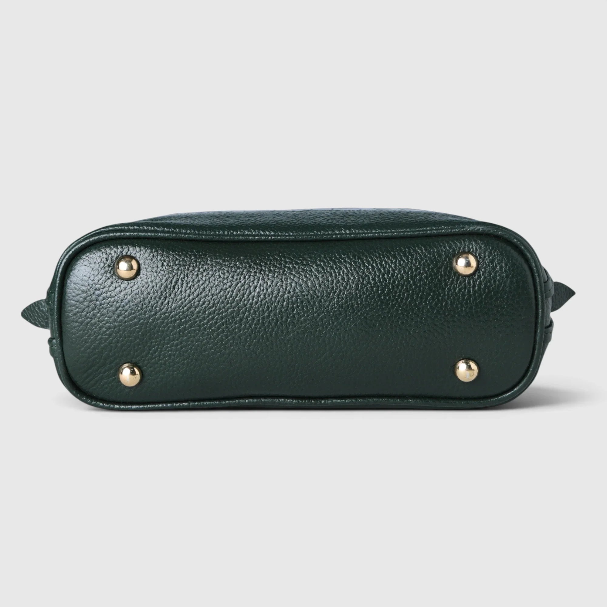 Monroe Croco Leather Satchel - Forest Green
