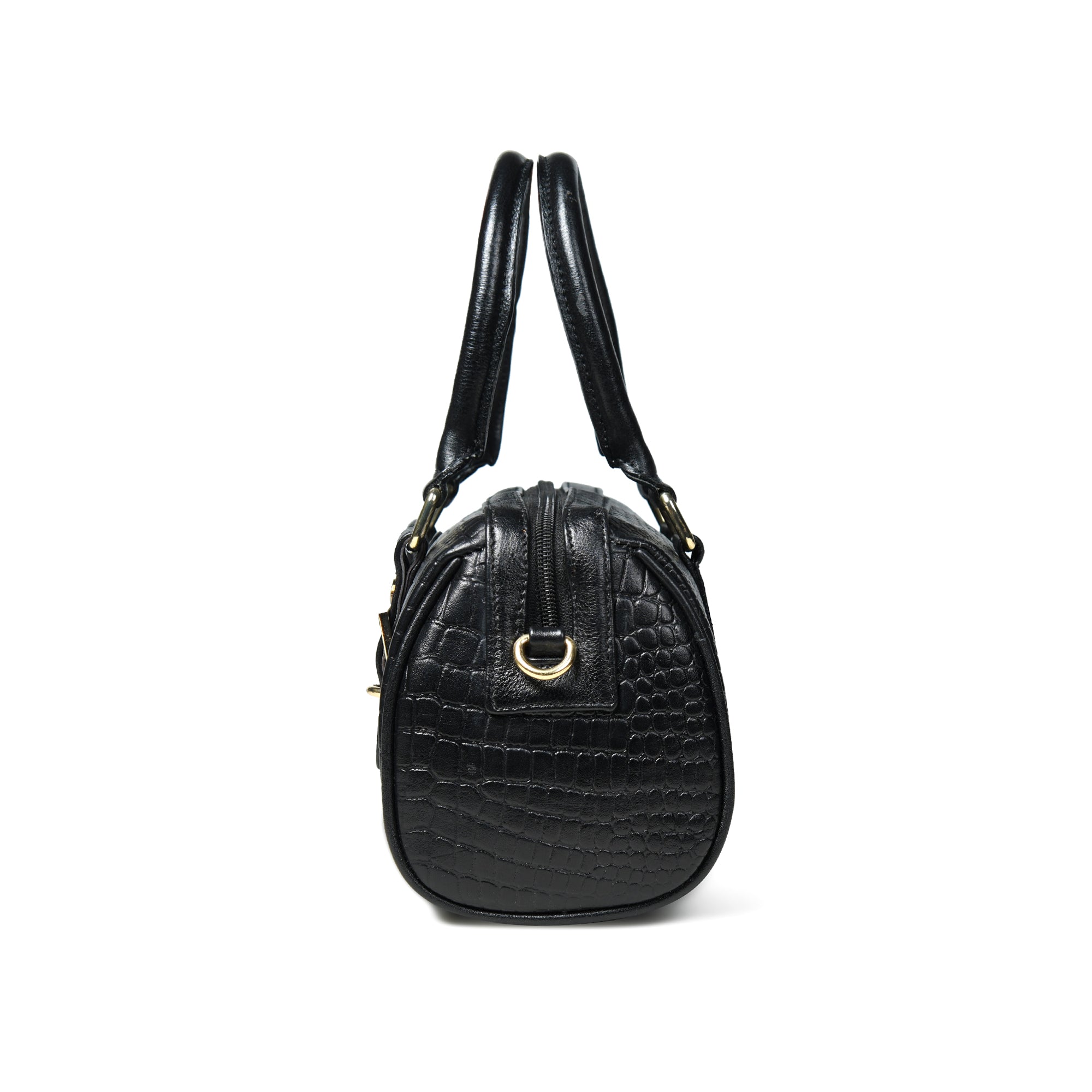 Emerald Luxe Croc Satchel Bag