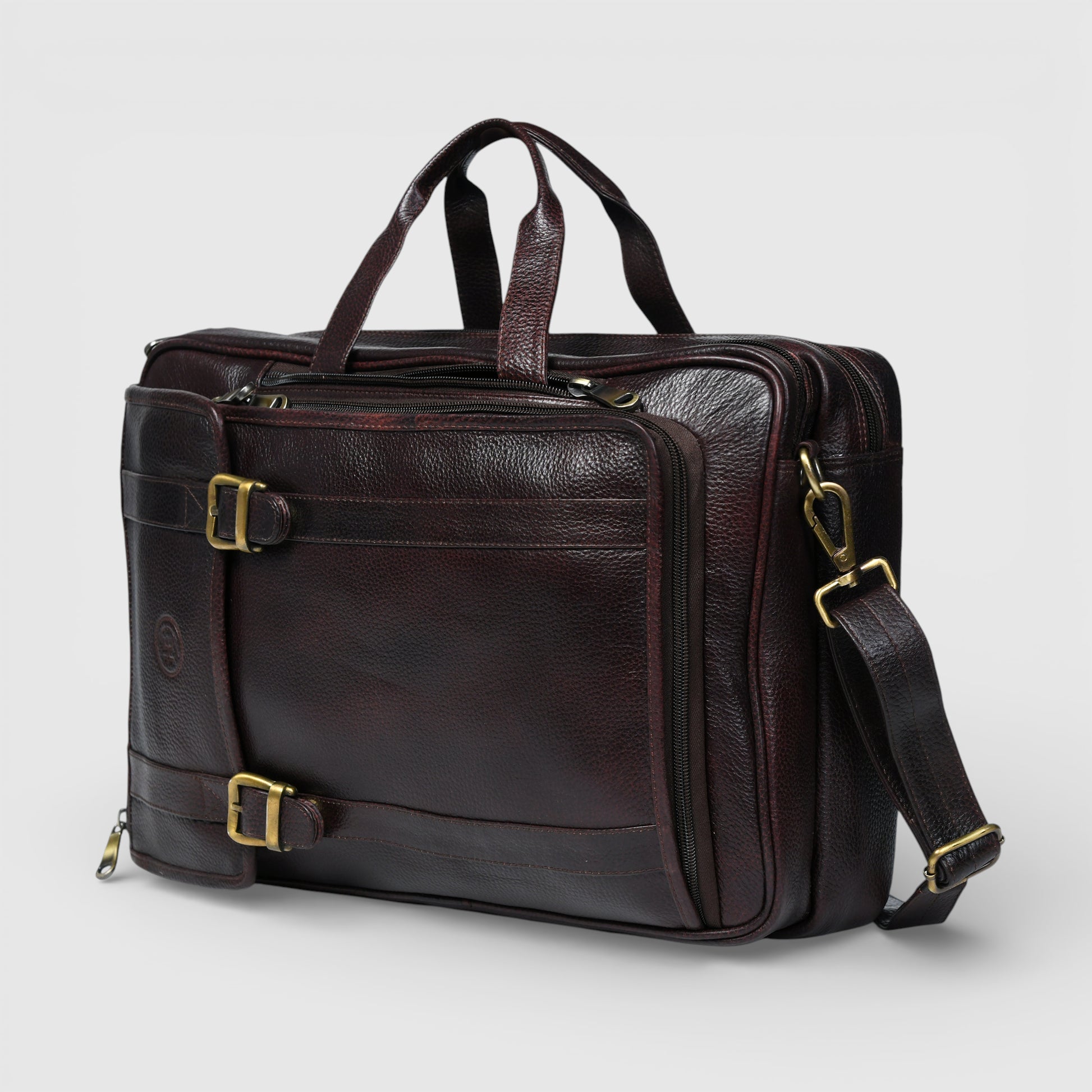 Heritage Voyager Convertible Vintage Leather Backpack – Laptop Travel & Office Bag | Maroon