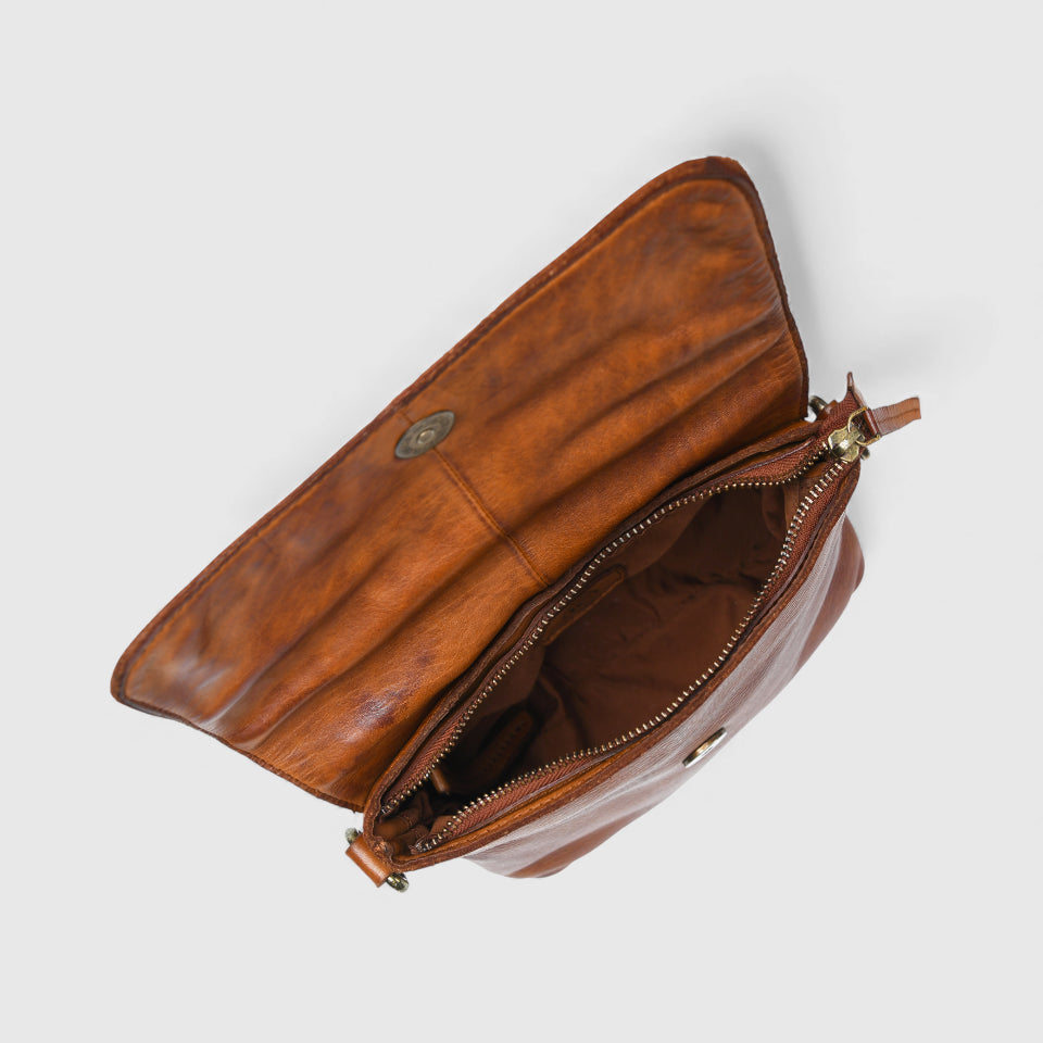 Verdant Crossbody Women's Leather Handbag - Tan colour
