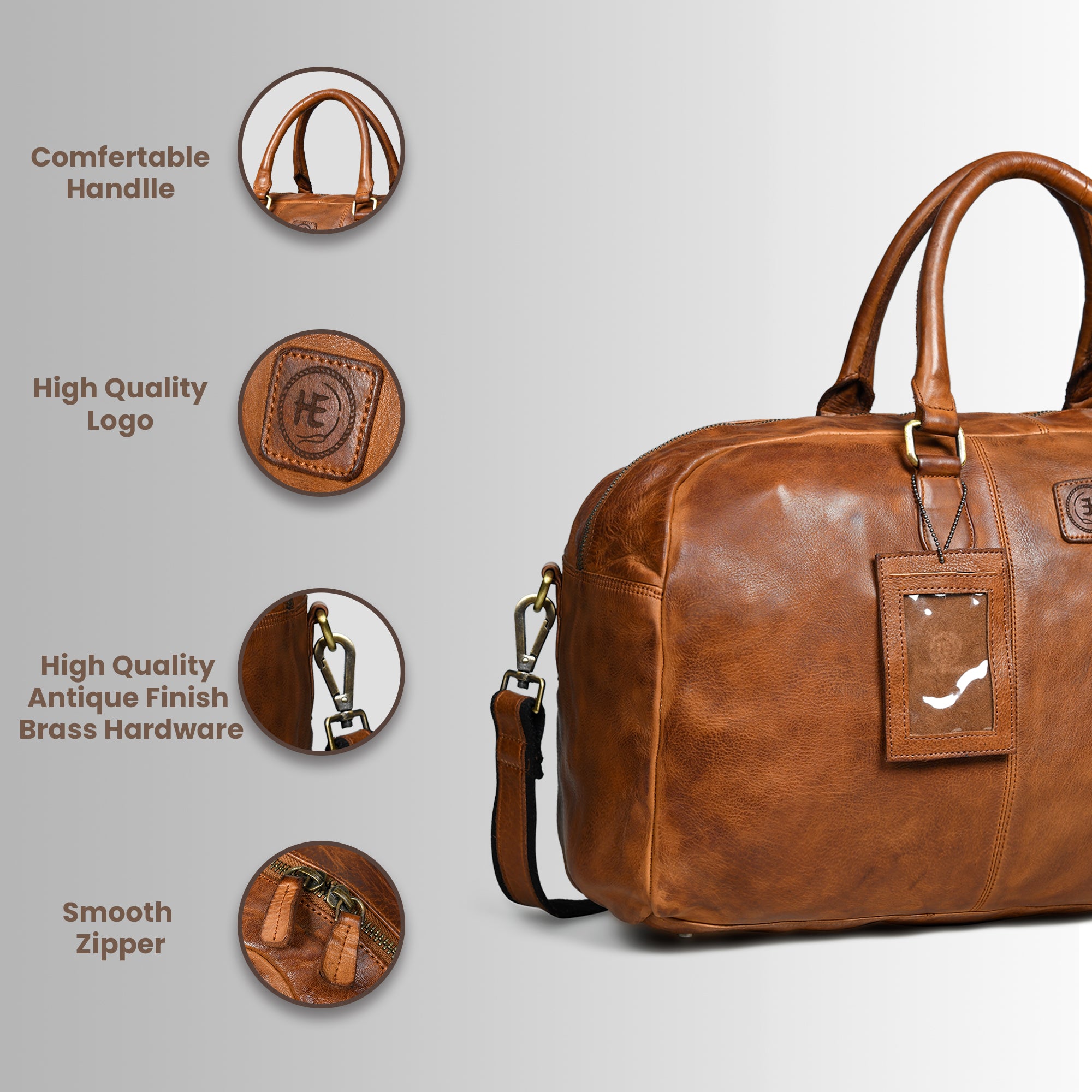 Imperium Luxe Leather Duffel - Brown Colour