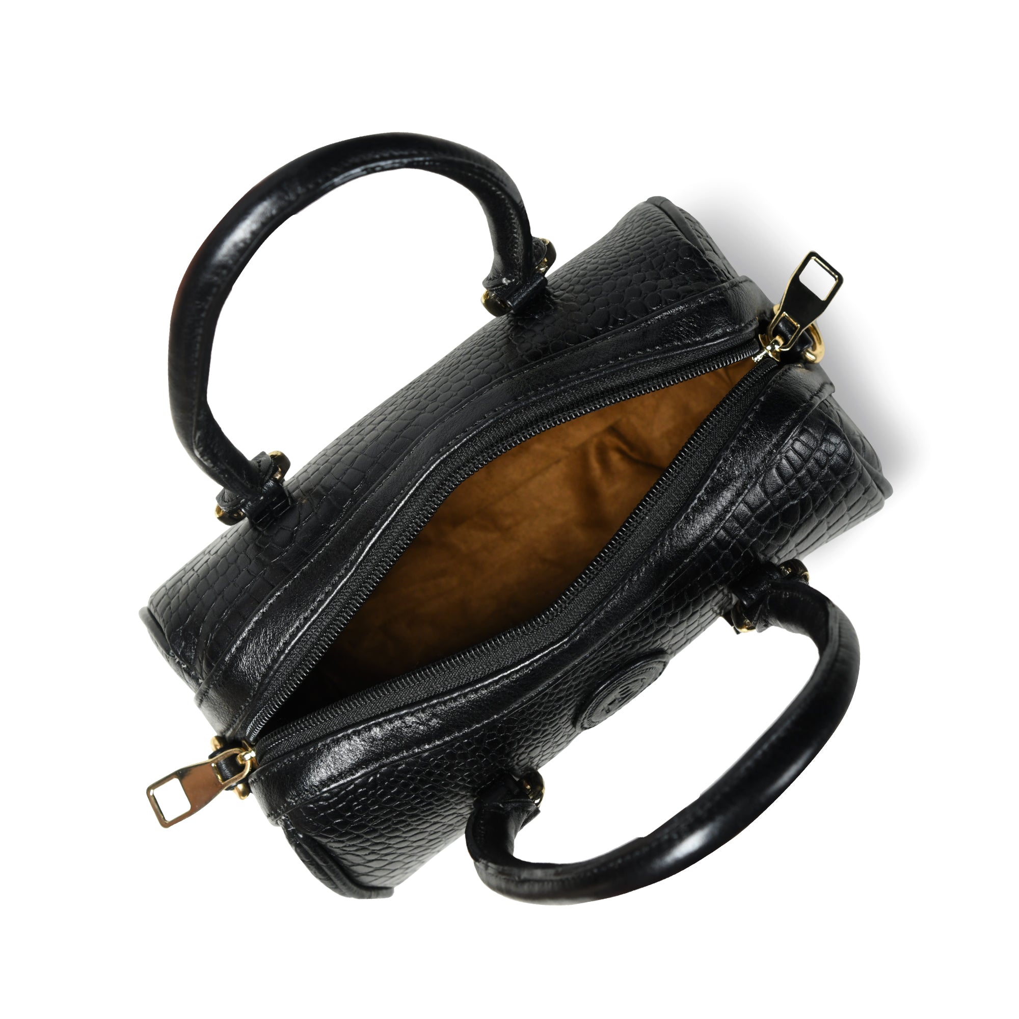 Emerald Luxe Croc Satchel Bag