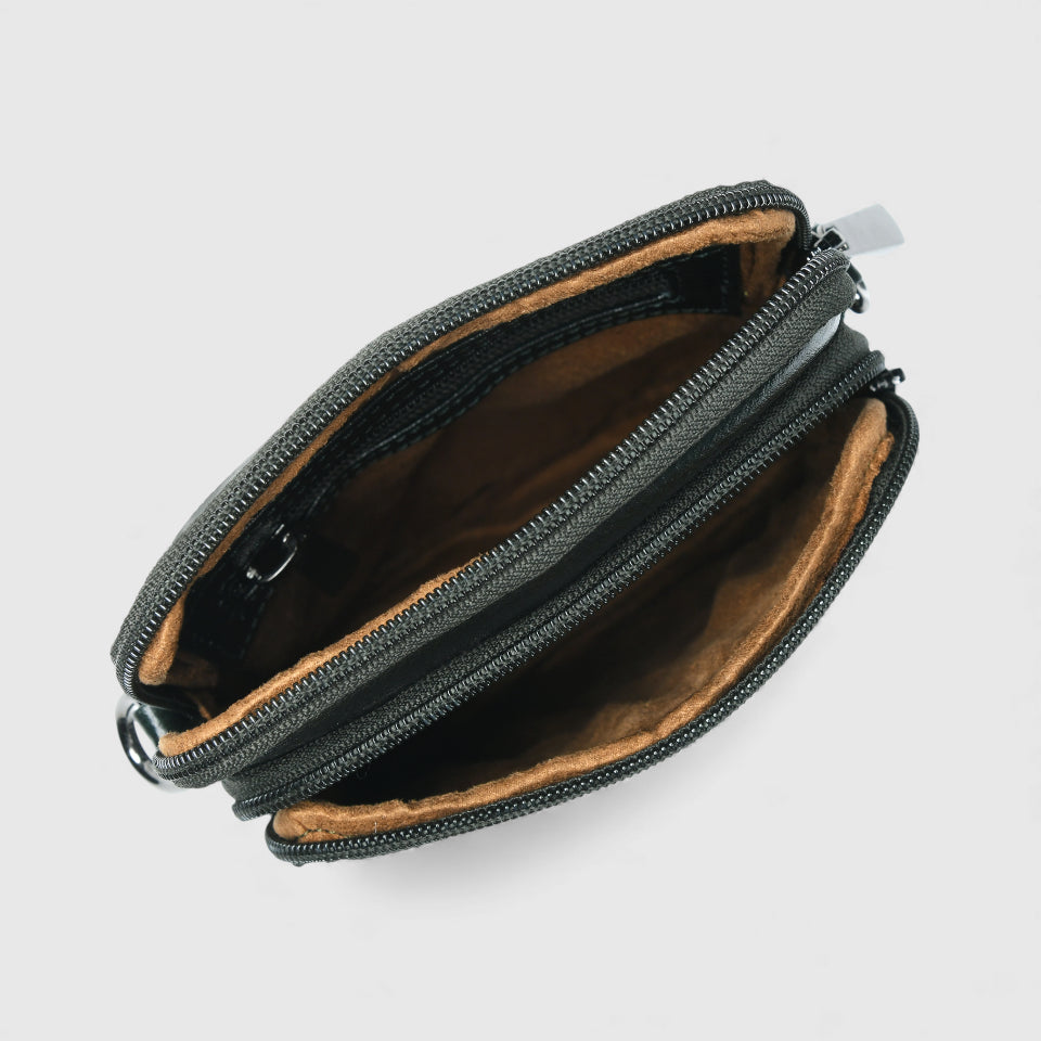 AmberStride Leather Sling Bag - Rich Green