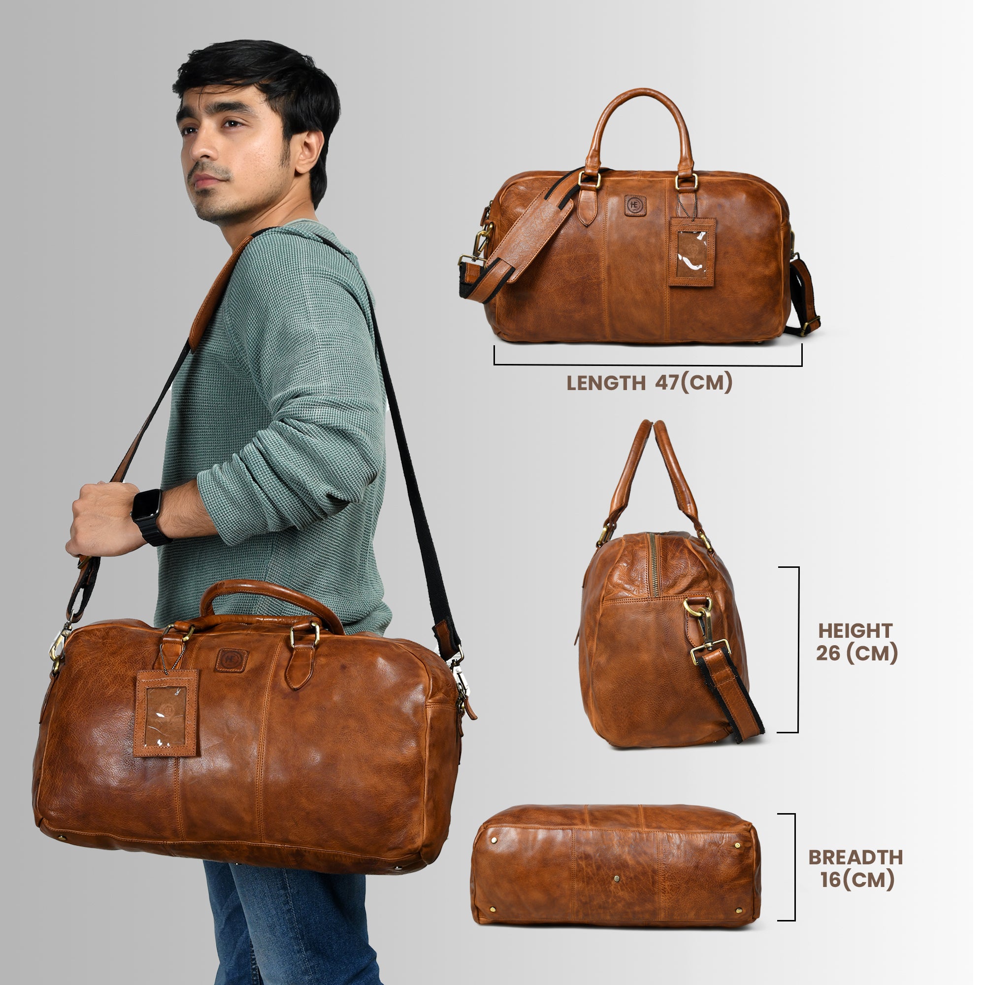 Imperium Luxe Leather Duffel - Brown Colour