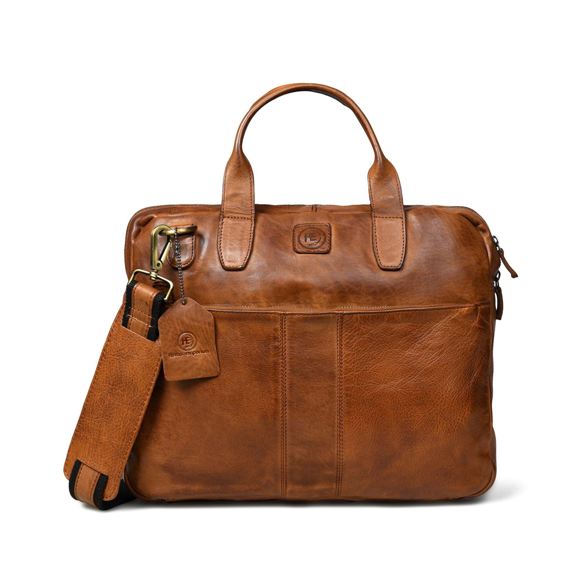 Voyager Premium Leather Laptop Bag - Brown Colour