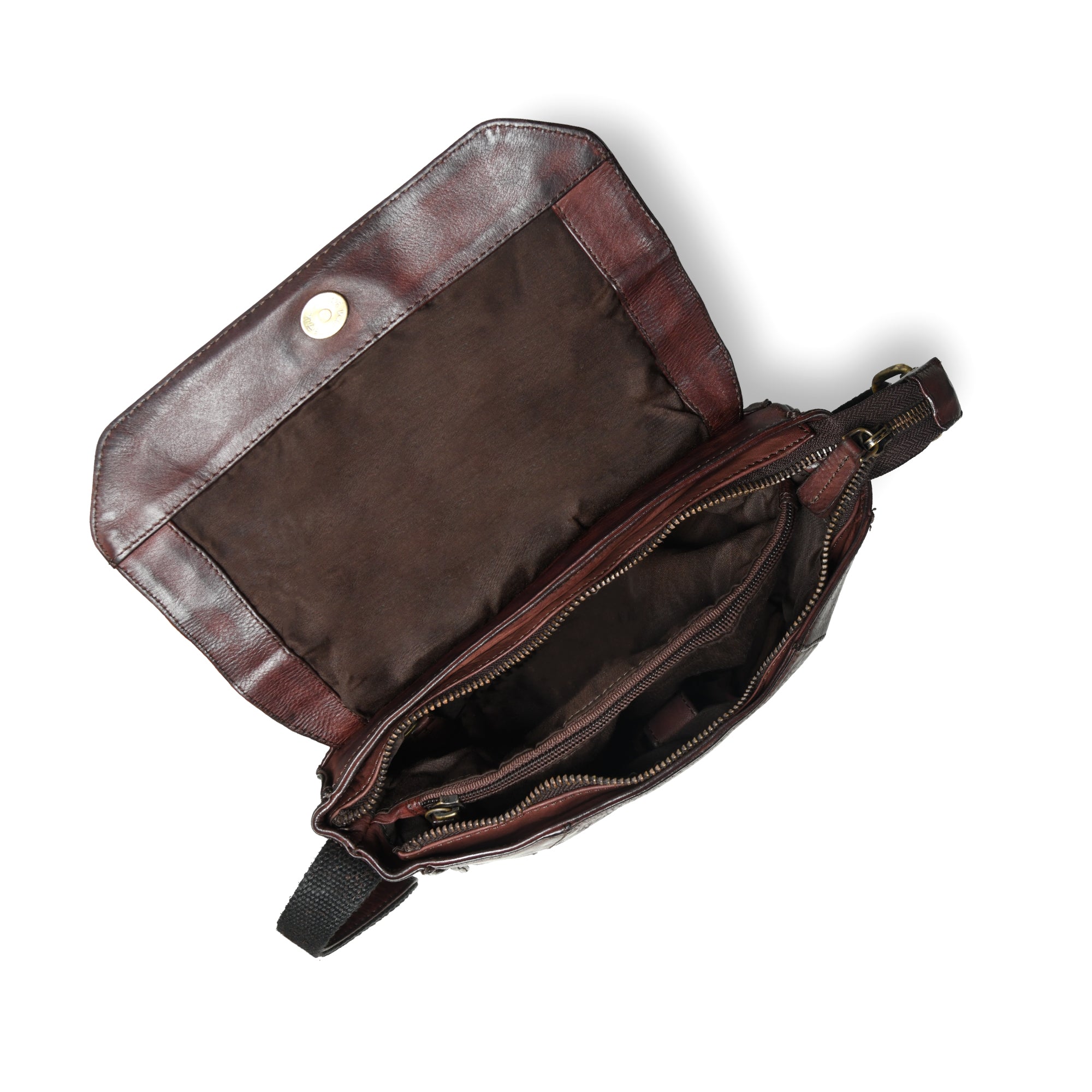 Heritage Leather Crossbody Bag - Tan Colour