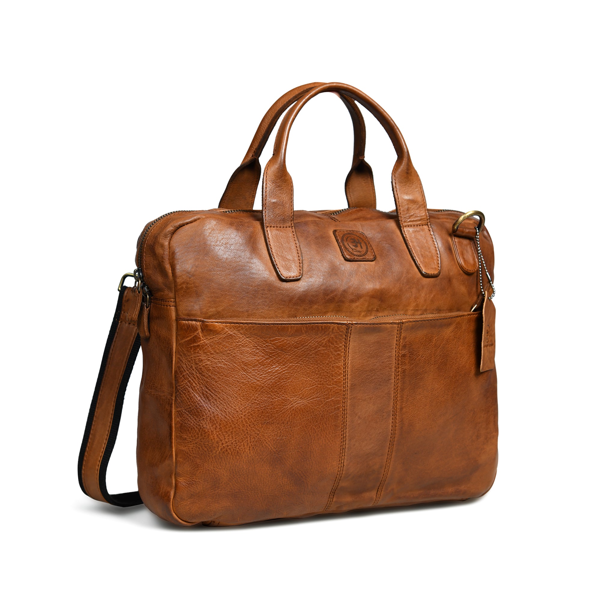 Voyager Premium Leather Laptop Bag - Brown Colour