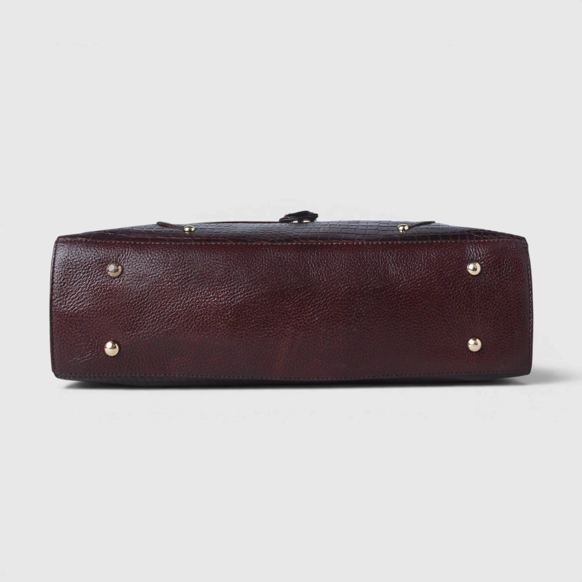 Verona Croco Office Tote - Expresso Brown