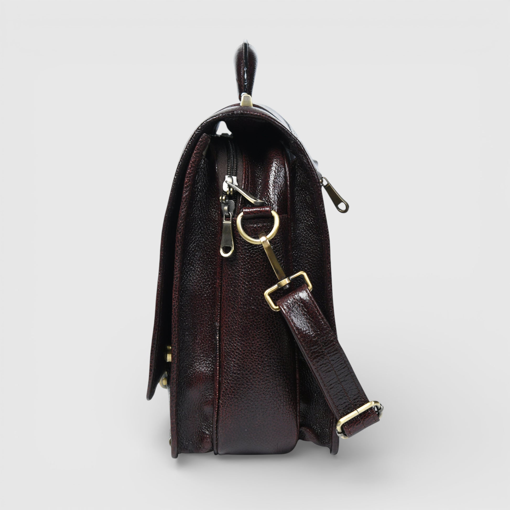 Executive Vintage Leather Briefcase – Multi-Compartment Office & Laptop Bag | Maroon colour