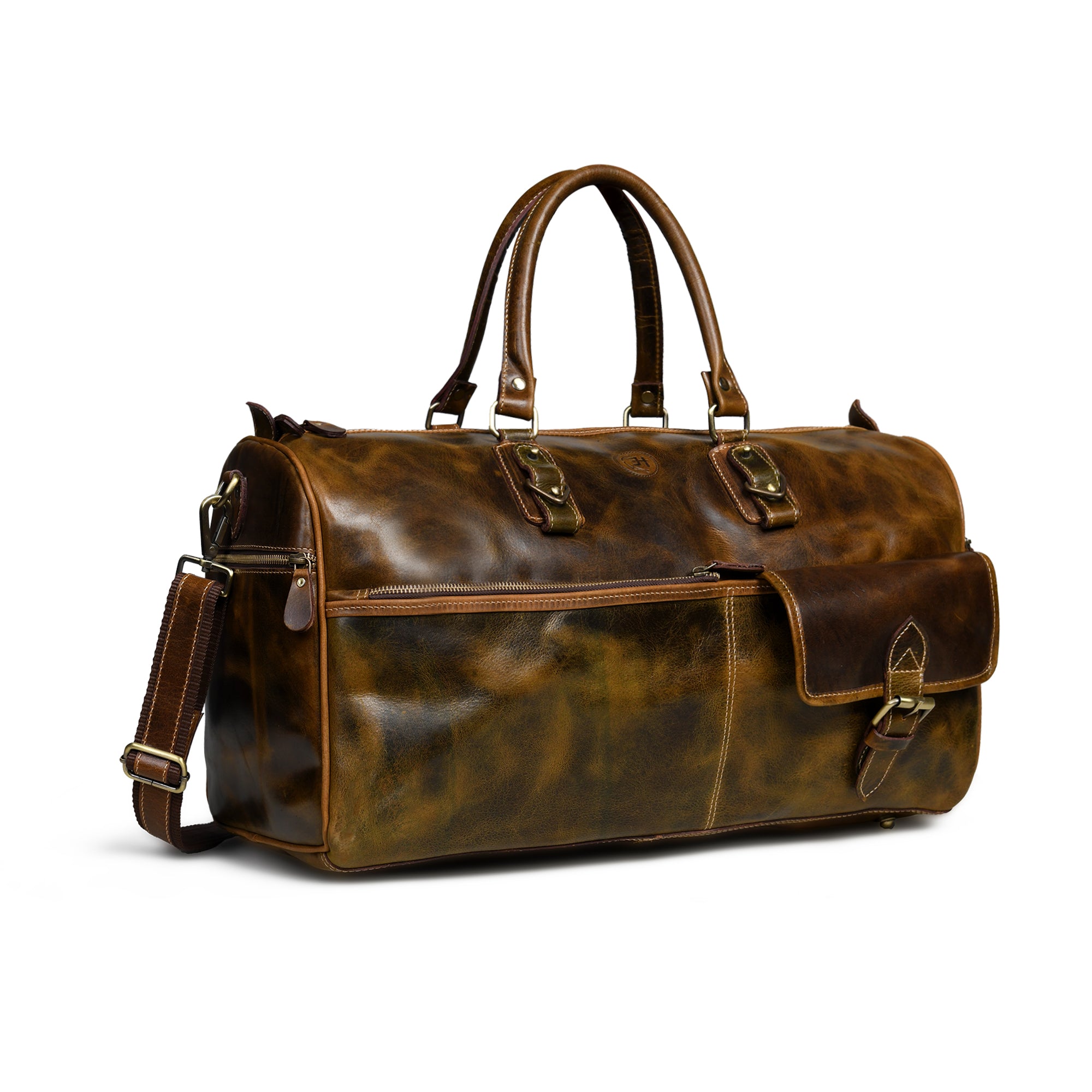 The Odyssey Leather Travel Duffel - Brown Colour