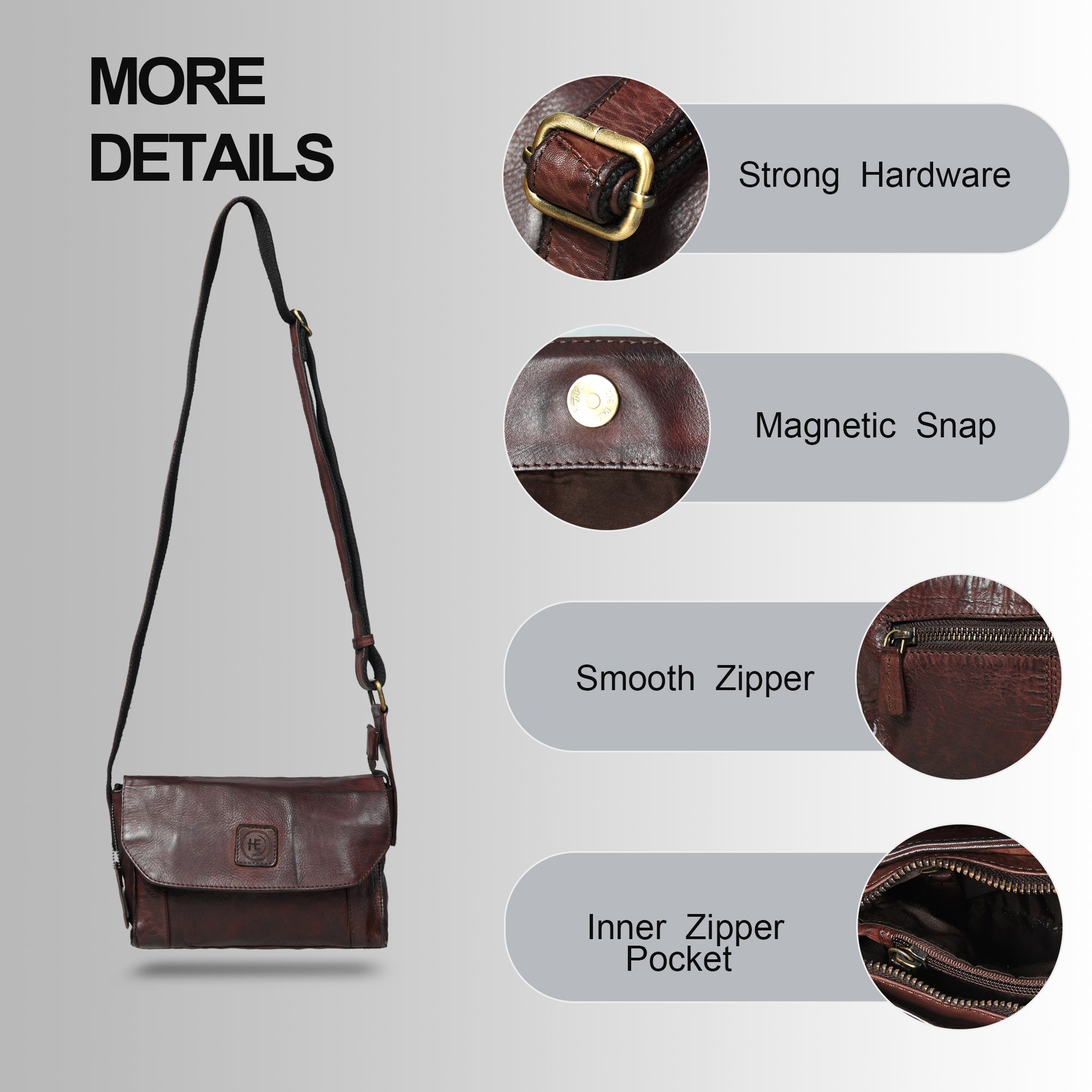 Heritage Leather Crossbody Bag - Tan Colour