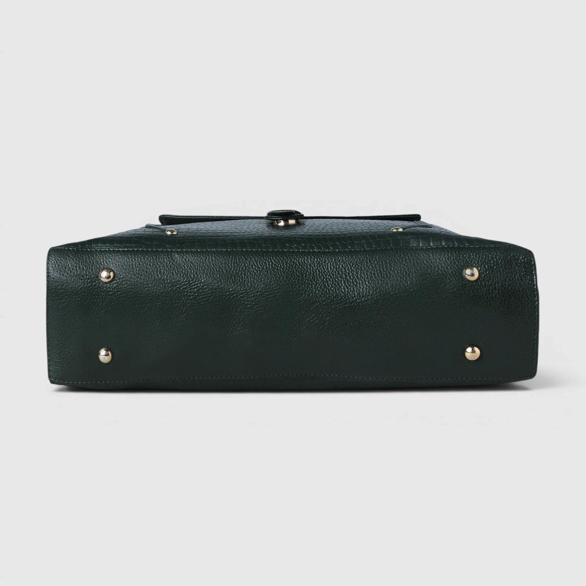 Verona Croco Office Tote - Forest Green