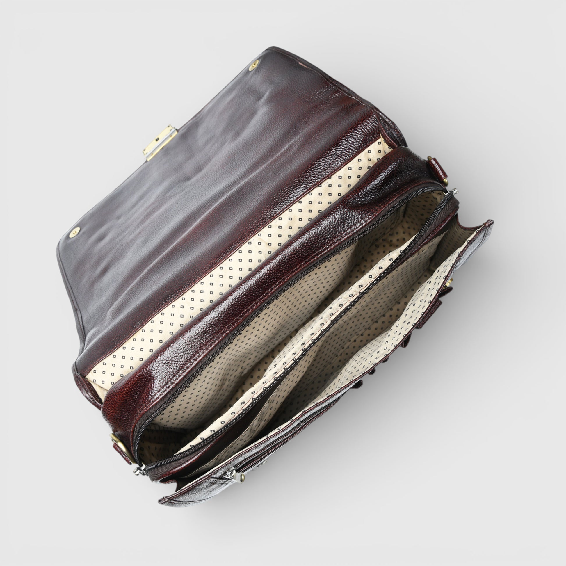 Executive Vintage Leather Briefcase – Multi-Compartment Office & Laptop Bag | Maroon colour