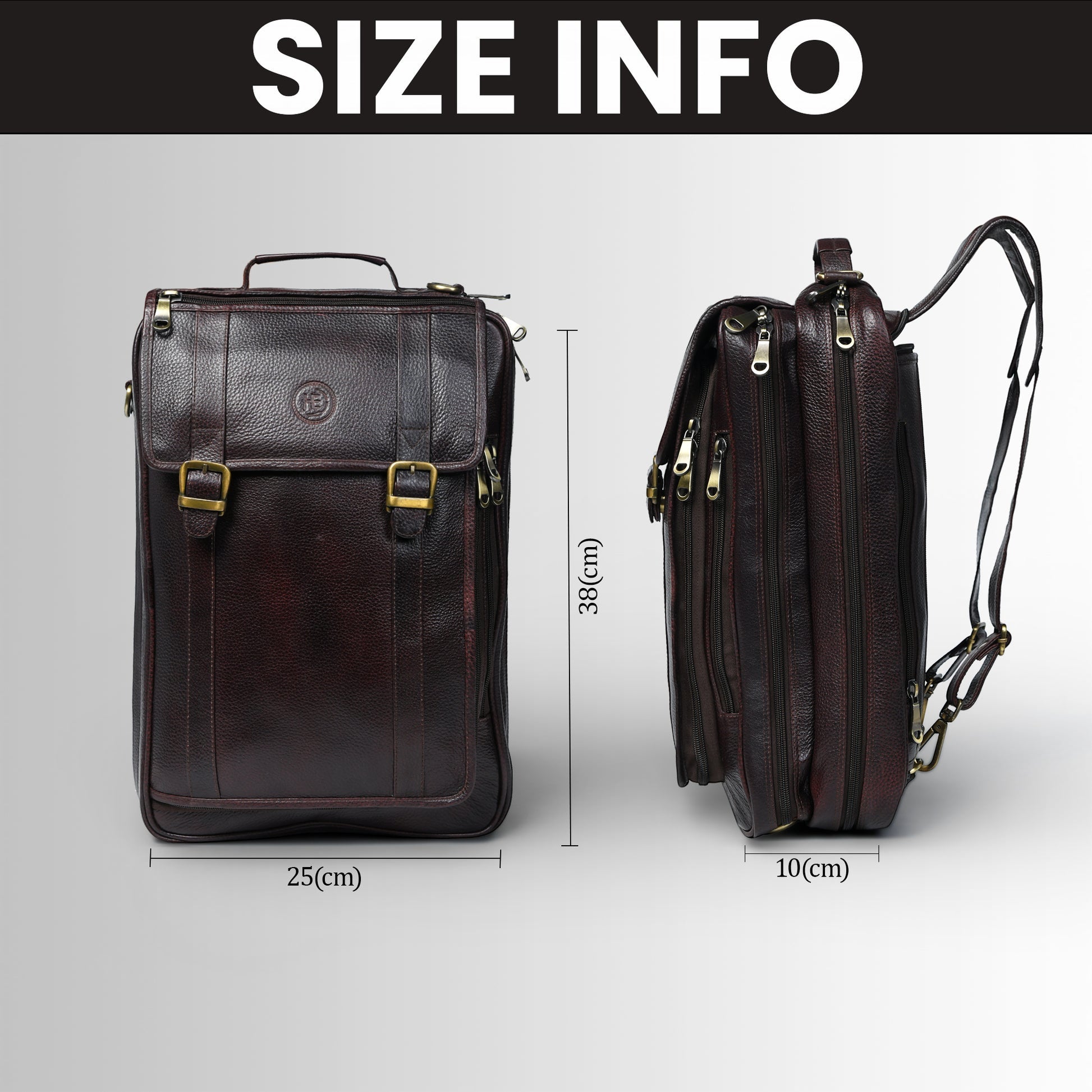 Heritage Voyager Convertible Vintage Leather Backpack – Laptop Travel & Office Bag | Maroon