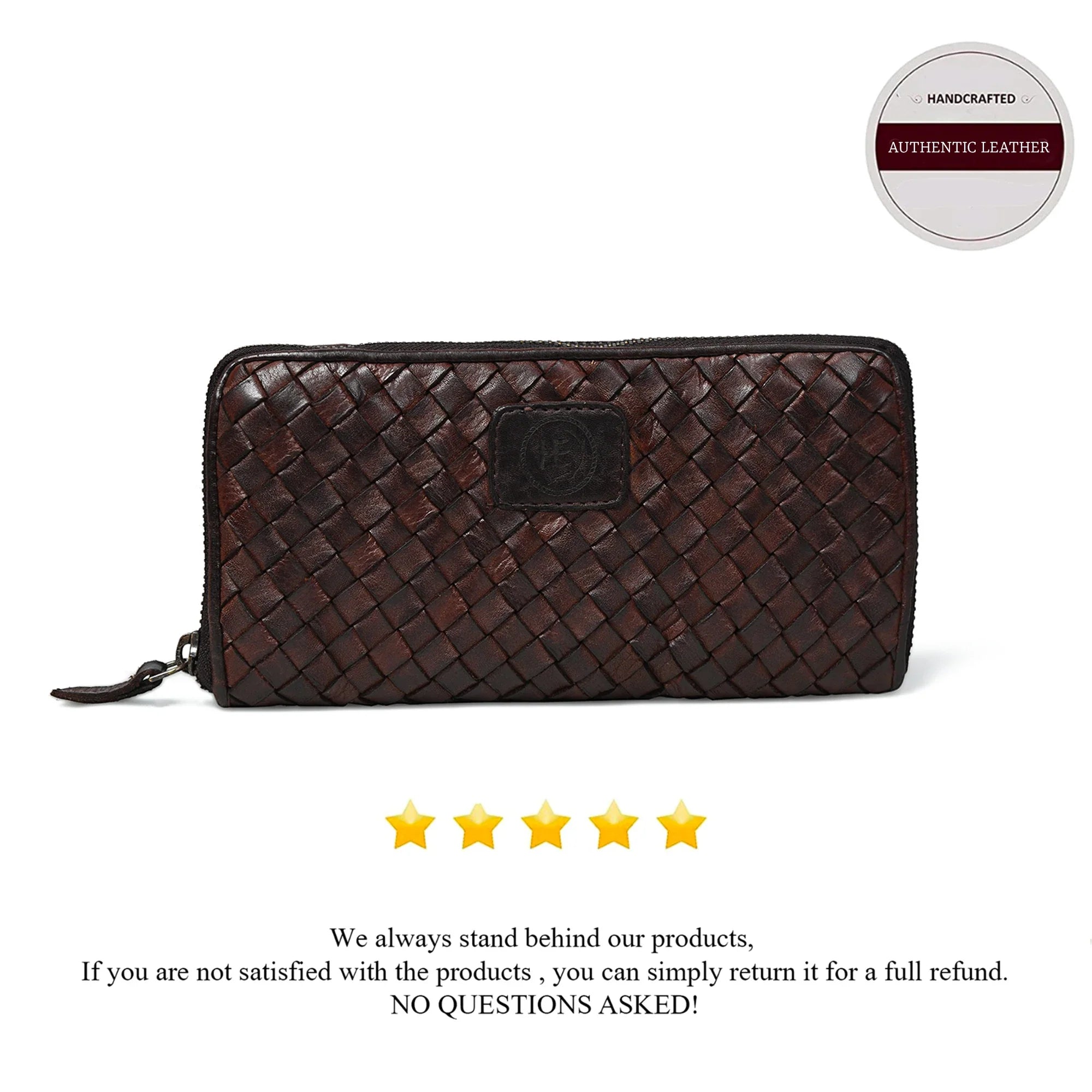 Aurelian Woven Zip Wallet – Espresso Brown