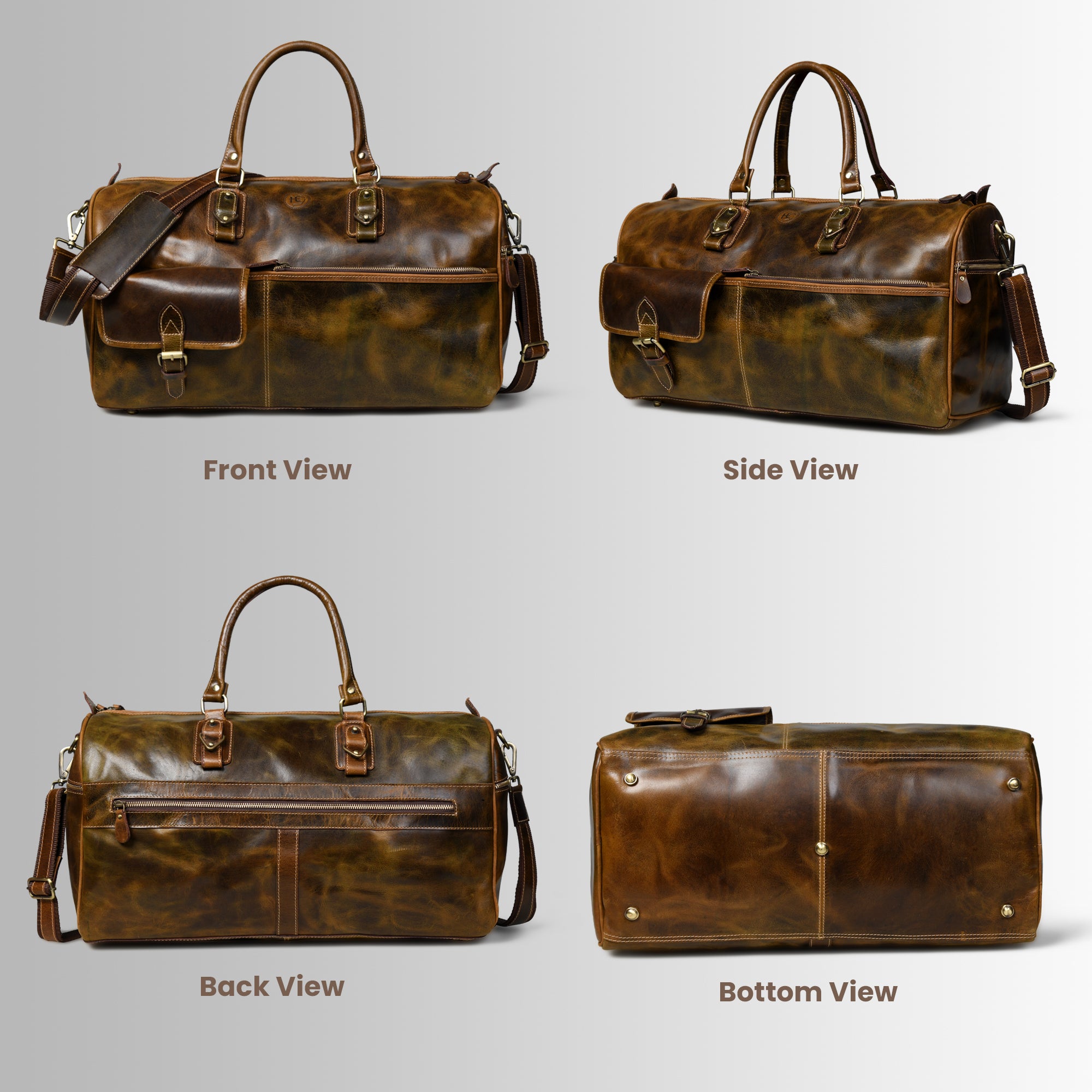 The Odyssey Leather Travel Duffel - Brown Colour
