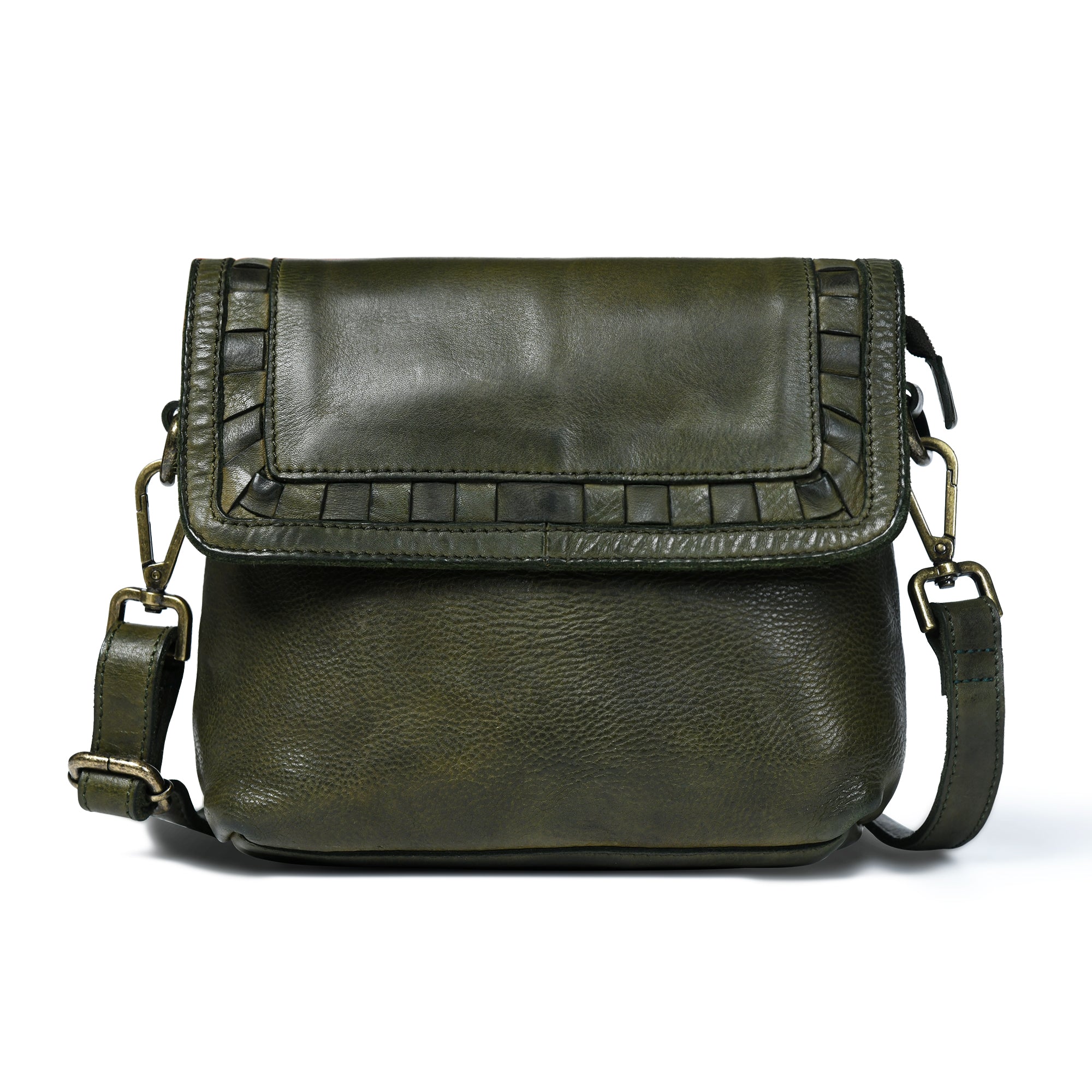 Verdant Crossbody Women's Leather Handbag - Olive Colour