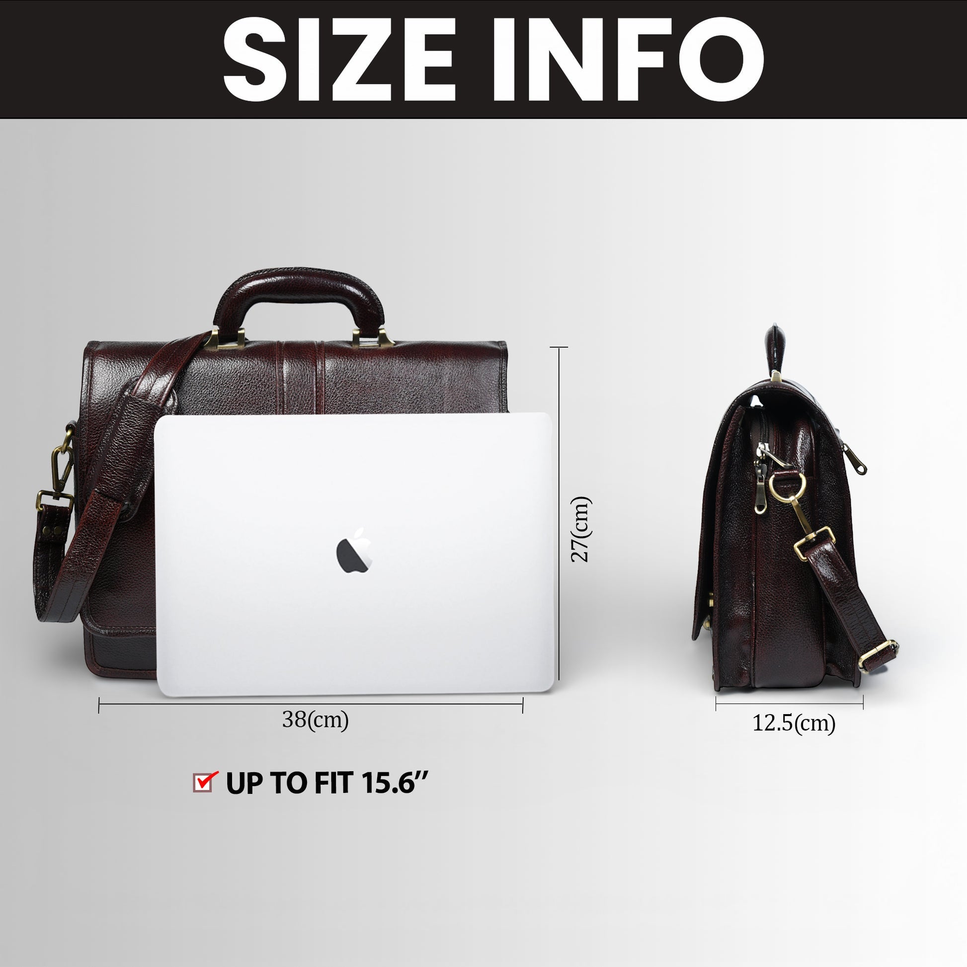 Executive Vintage Leather Briefcase – Multi-Compartment Office & Laptop Bag | Maroon colour