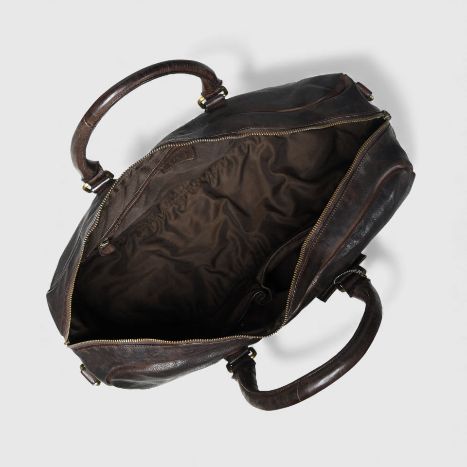 Imperium Luxe Leather Duffle Bag- Espresso brown