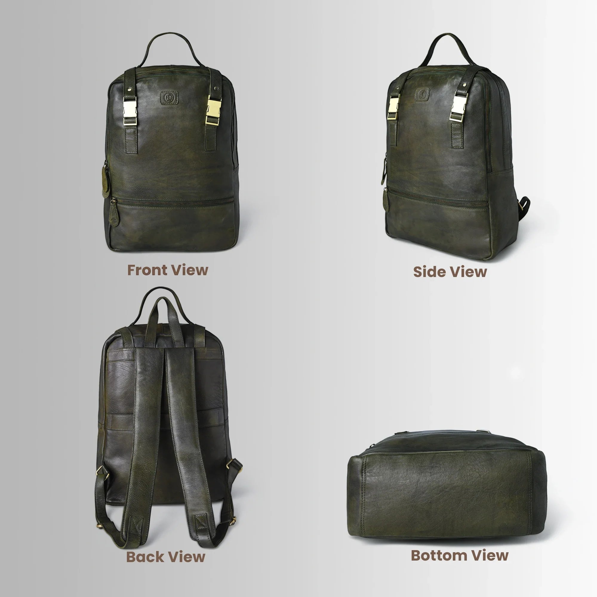 Oakridge Leather Backpack – Forest Green