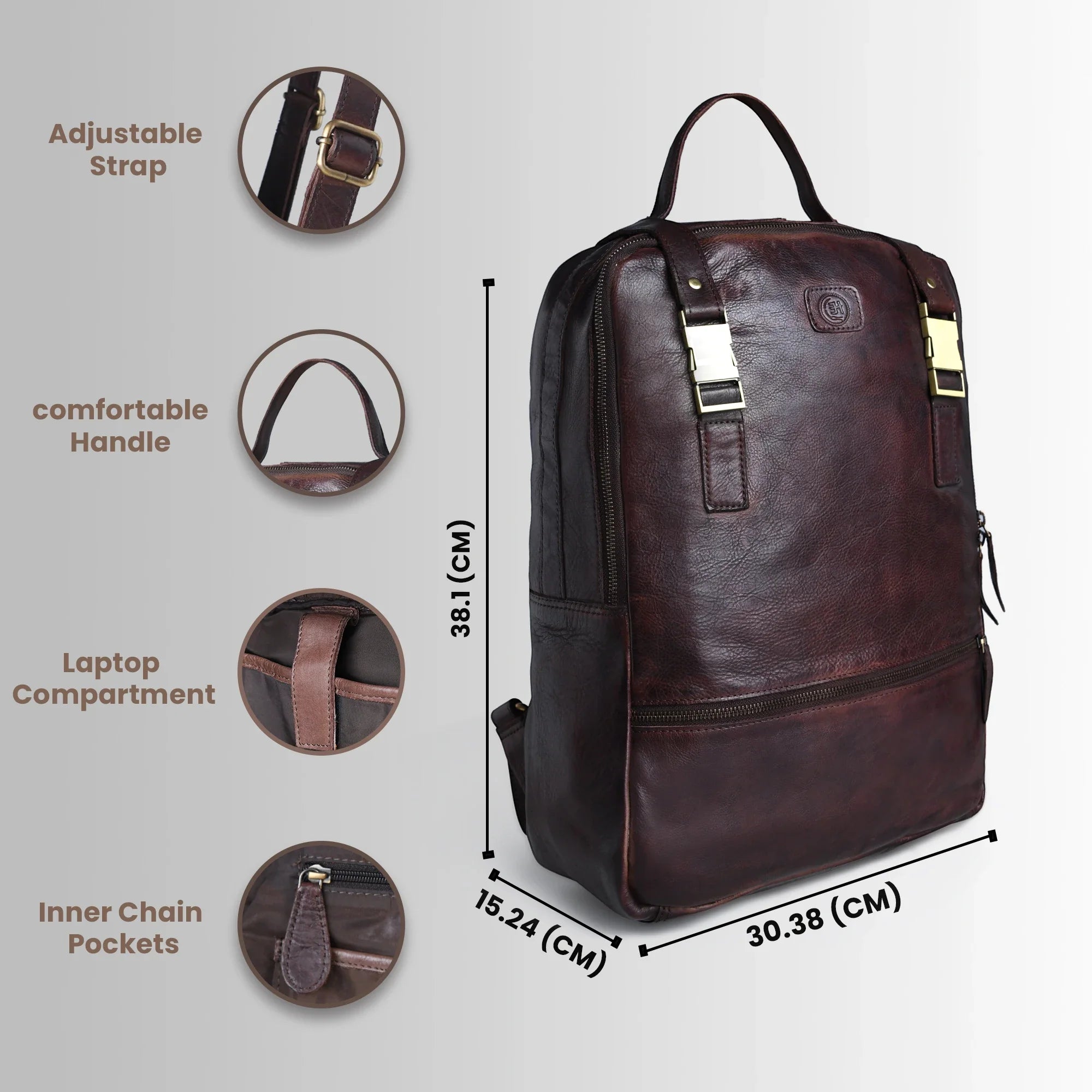 Oakridge Leather Backpack – Expresso Brown