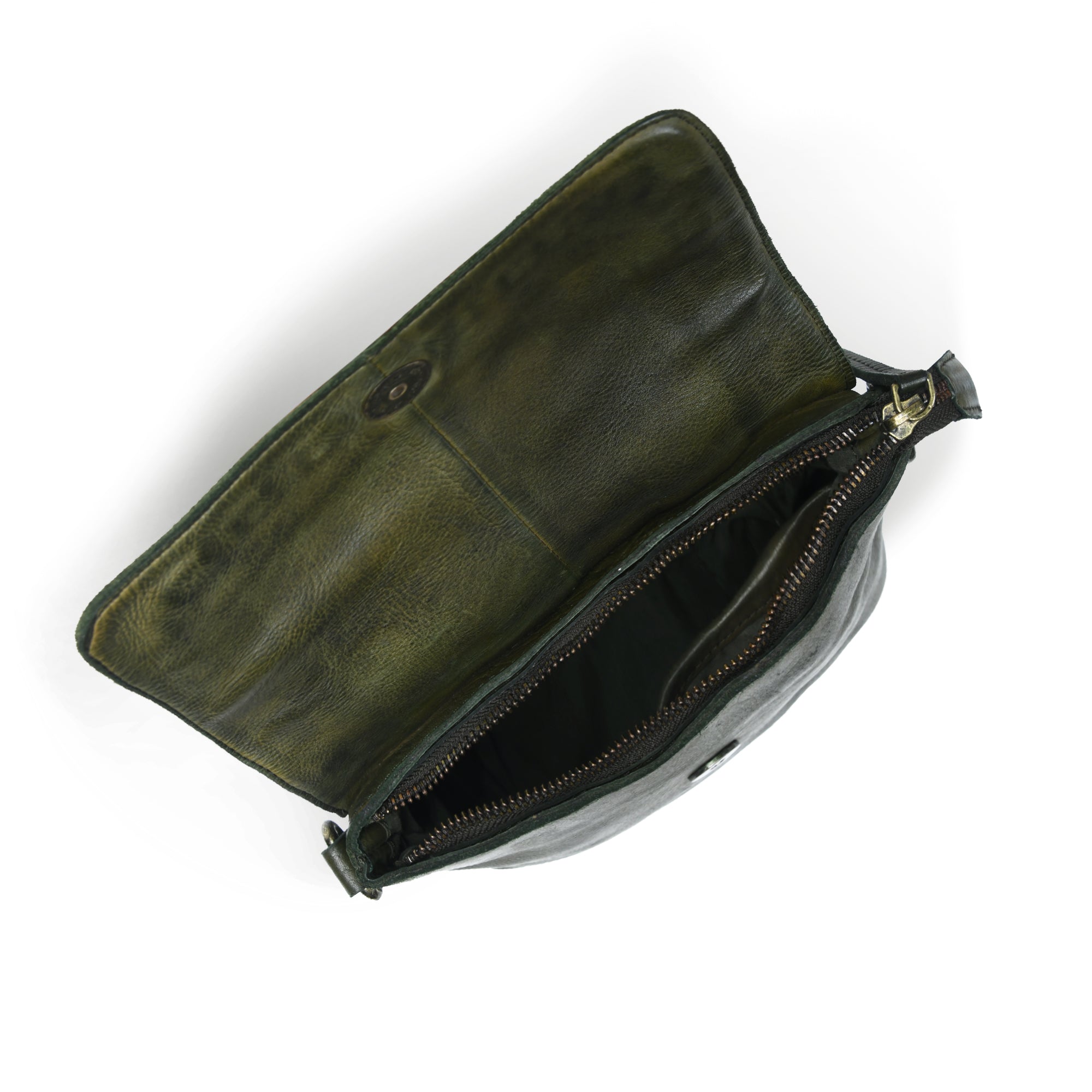 Verdant Crossbody Women's Leather Handbag - Olive Colour