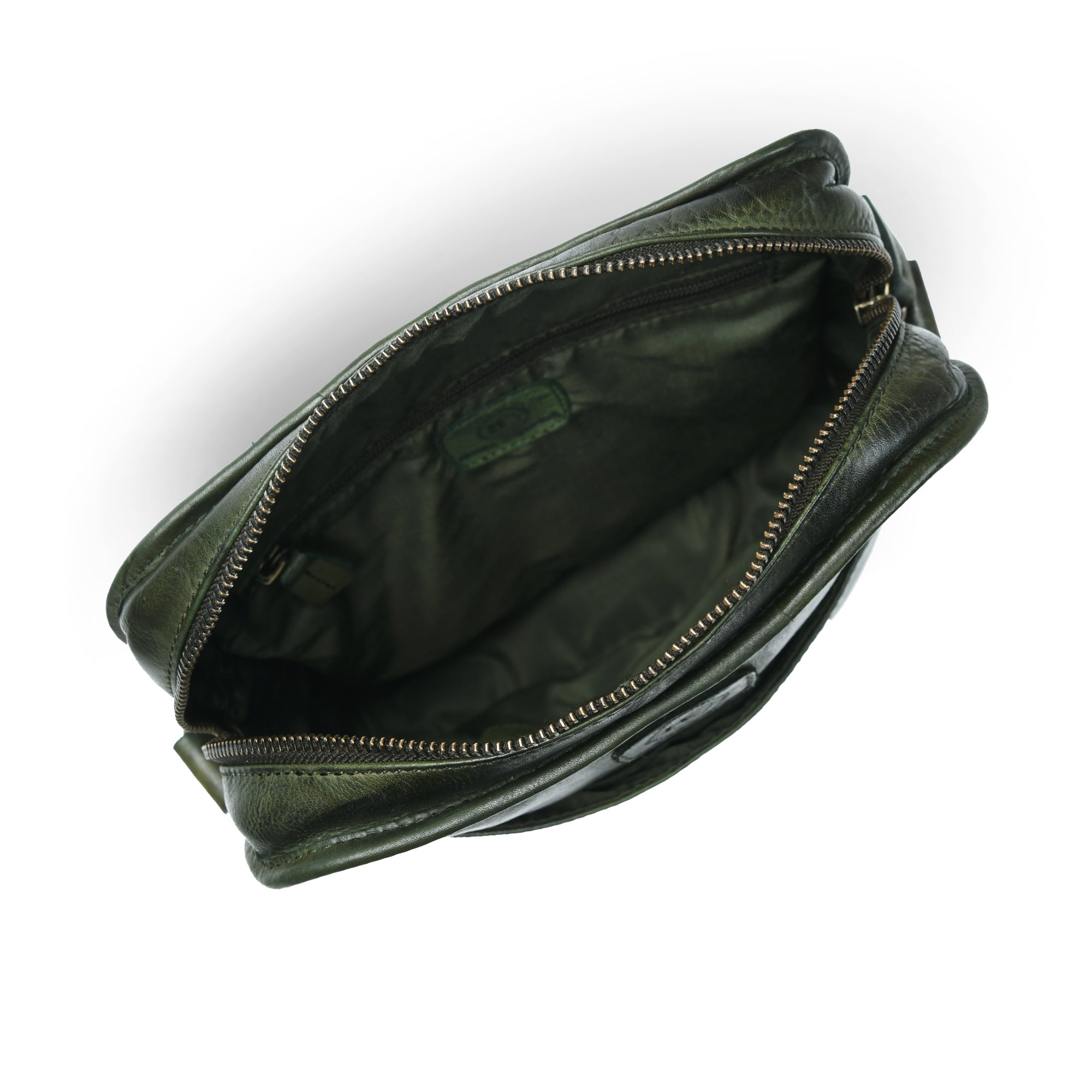 Verdant Trail Leather Sling Bag – Olive Colour