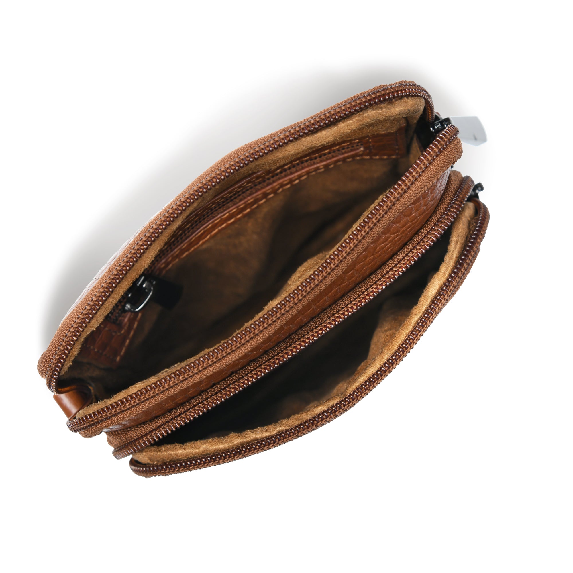 Croc Luxe Leather Sling Bag – Brown Colour