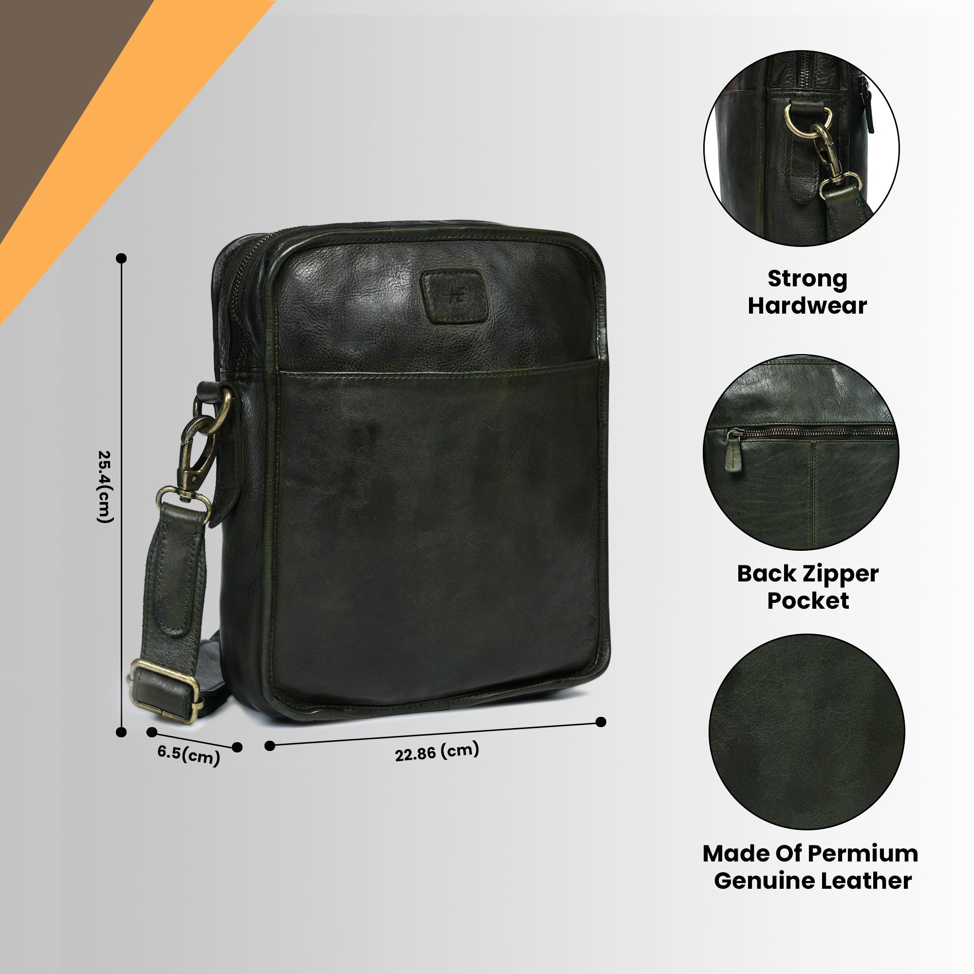 Verdant Trail Leather Sling Bag