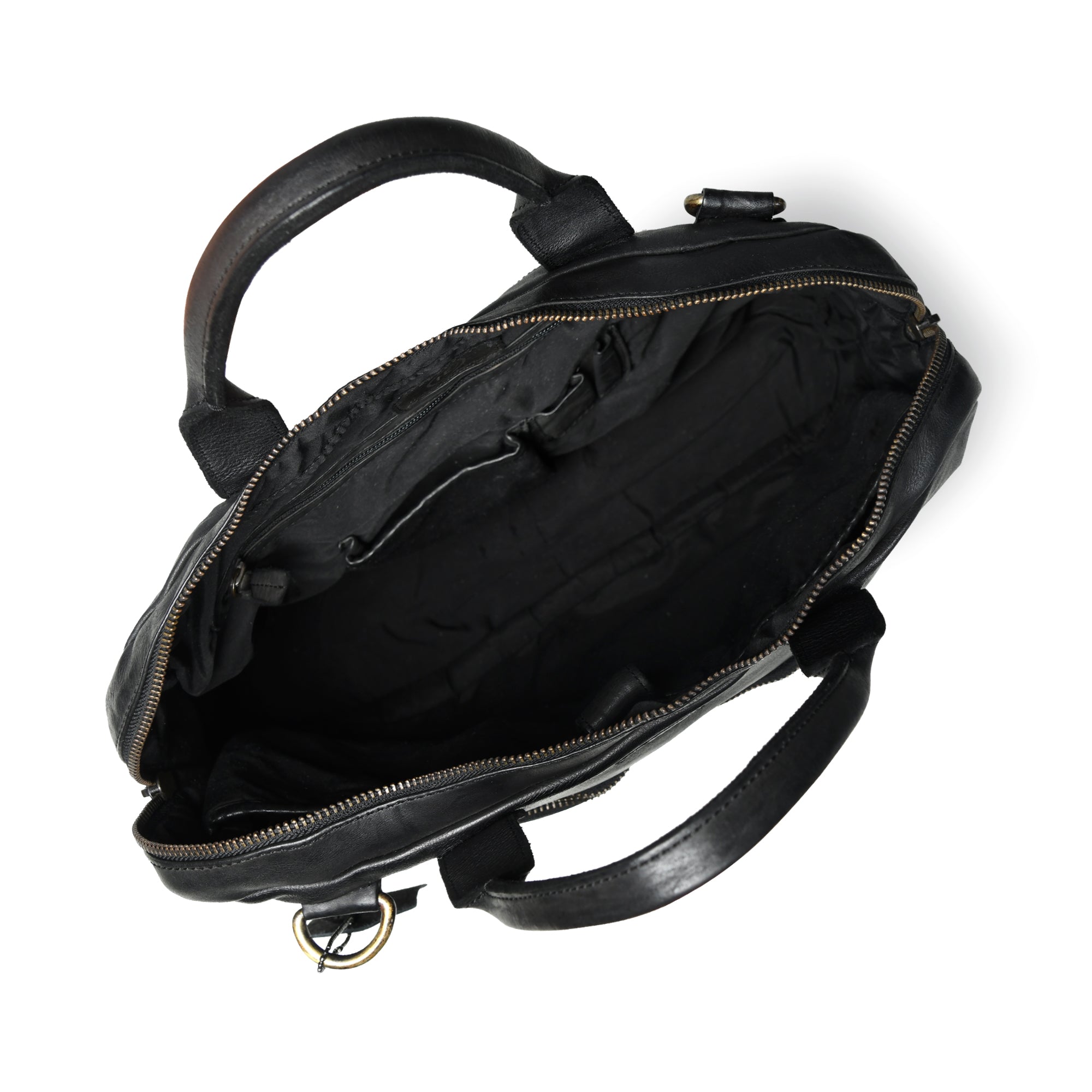 Voyager Premium Leather Laptop Bag - Black Colour