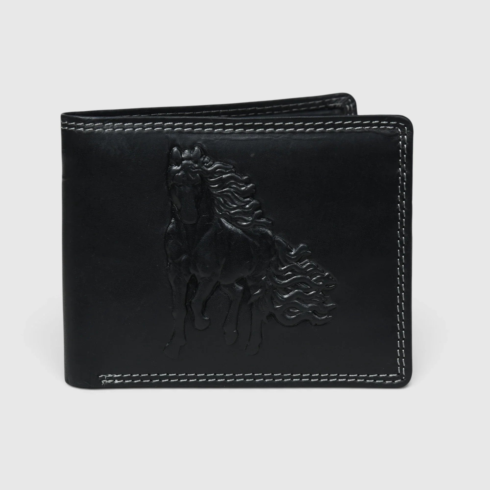 Midnight Stallion Leather Wallet – Black
