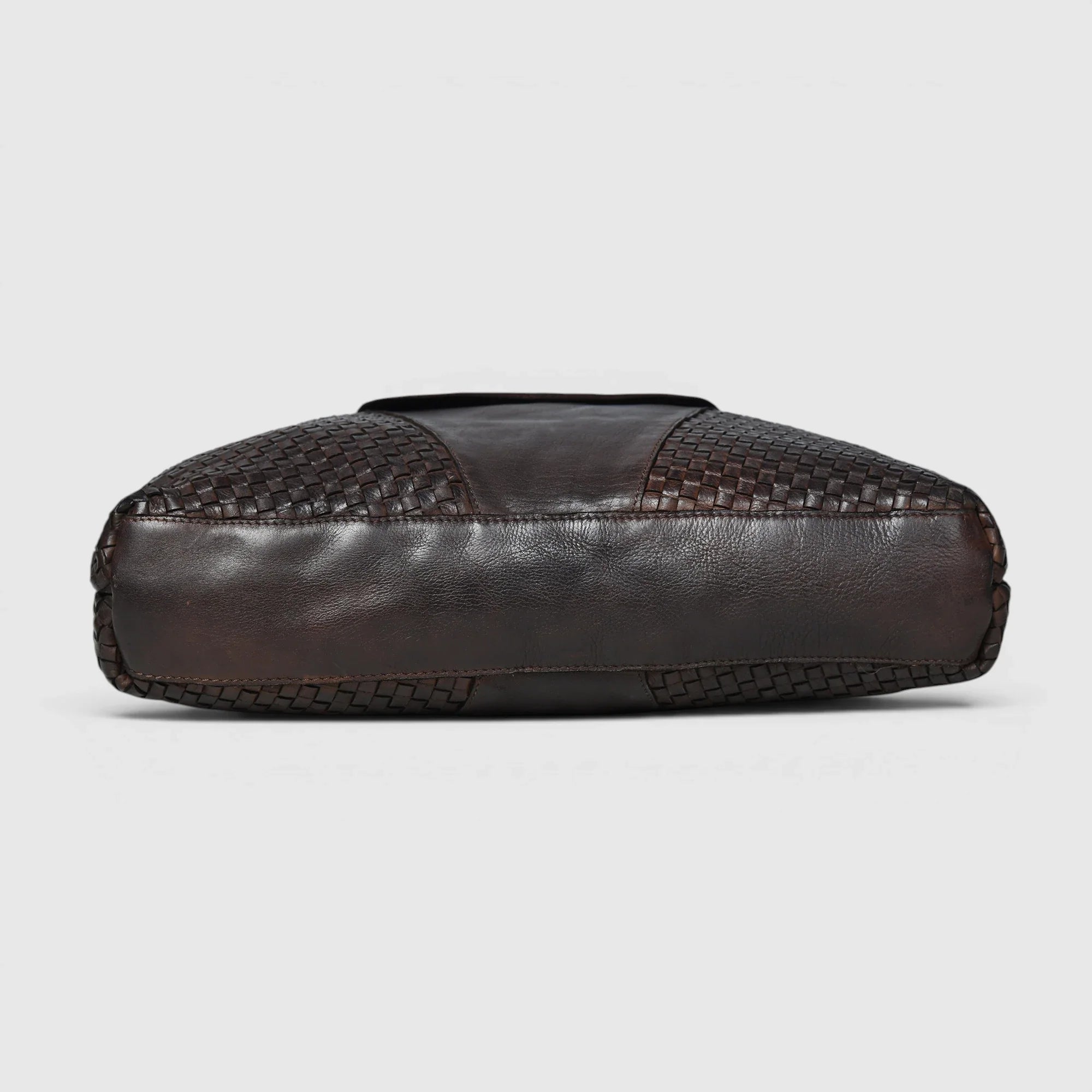 Verona Woven Leather Work Tote – Espresso Brown