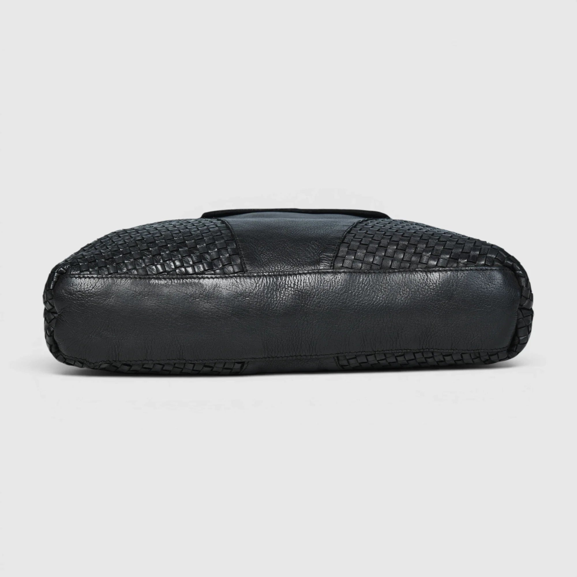 Verona Woven Leather Work Tote – Black