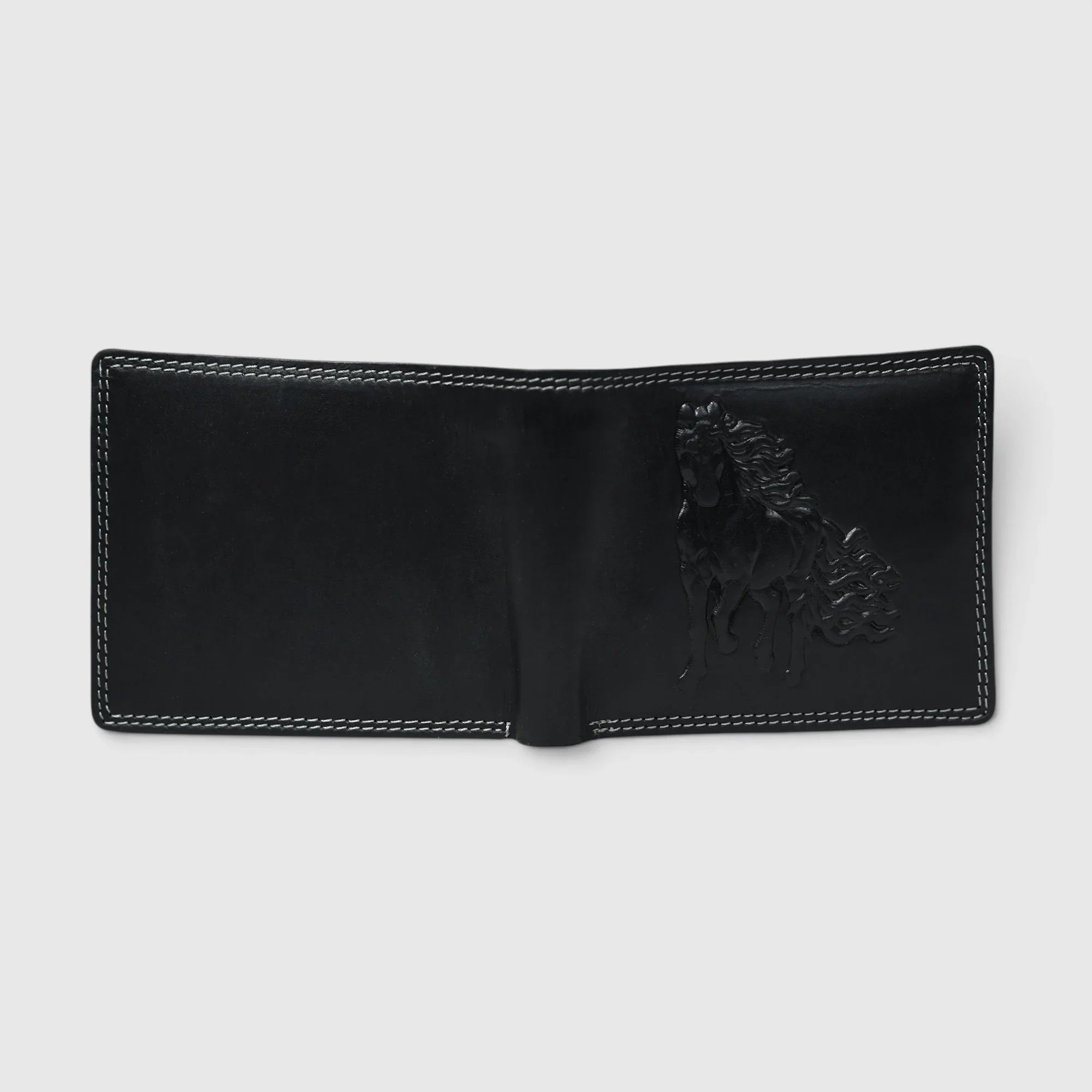 Midnight Stallion Leather Wallet – Black