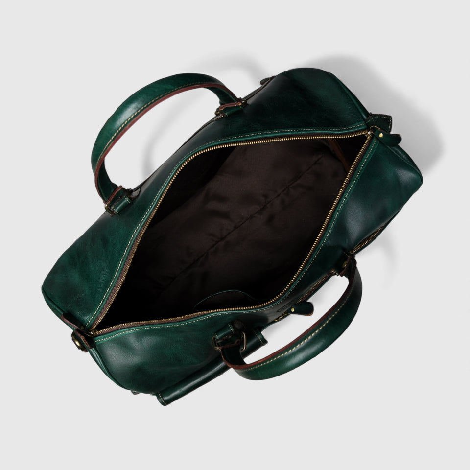 The Odyssey Leather Travel Duffle - Rich Green