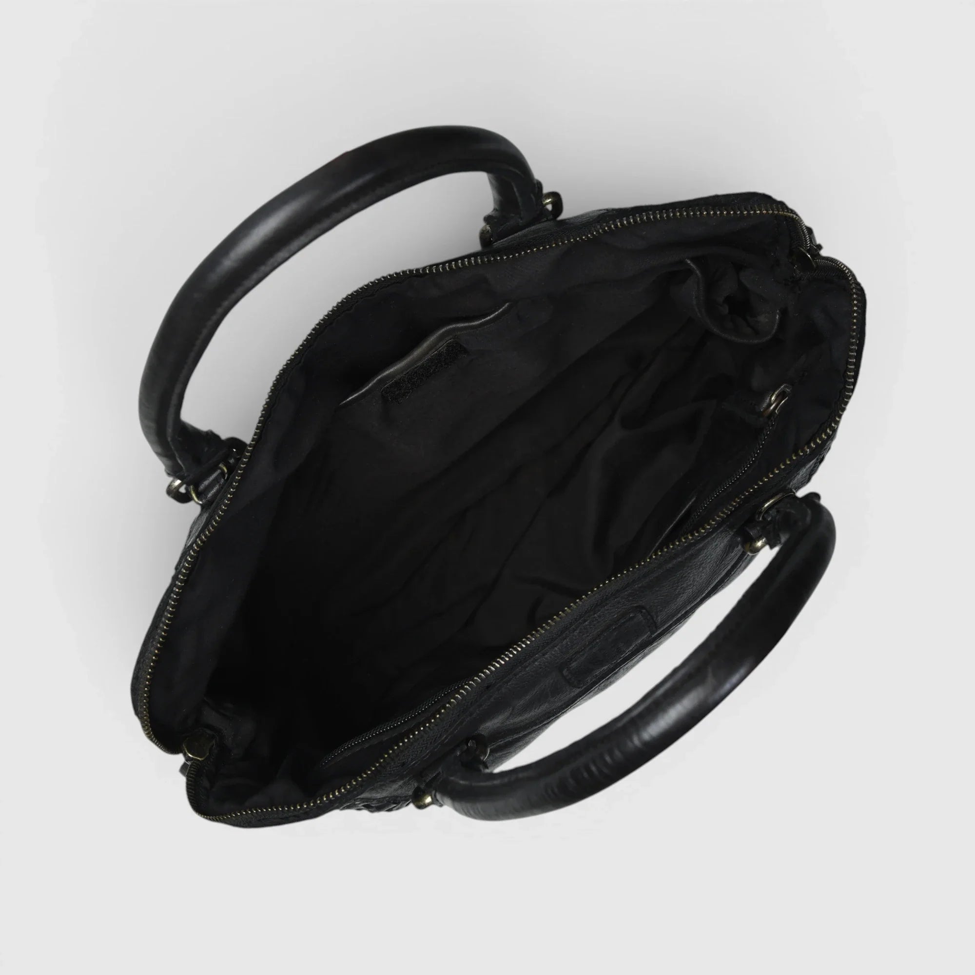 Verona Woven Leather Work Tote – Black
