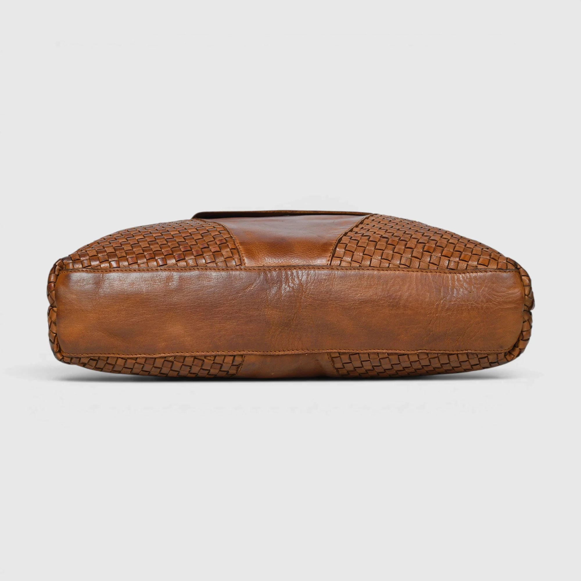 Verona Woven Leather Work Tote – Tan