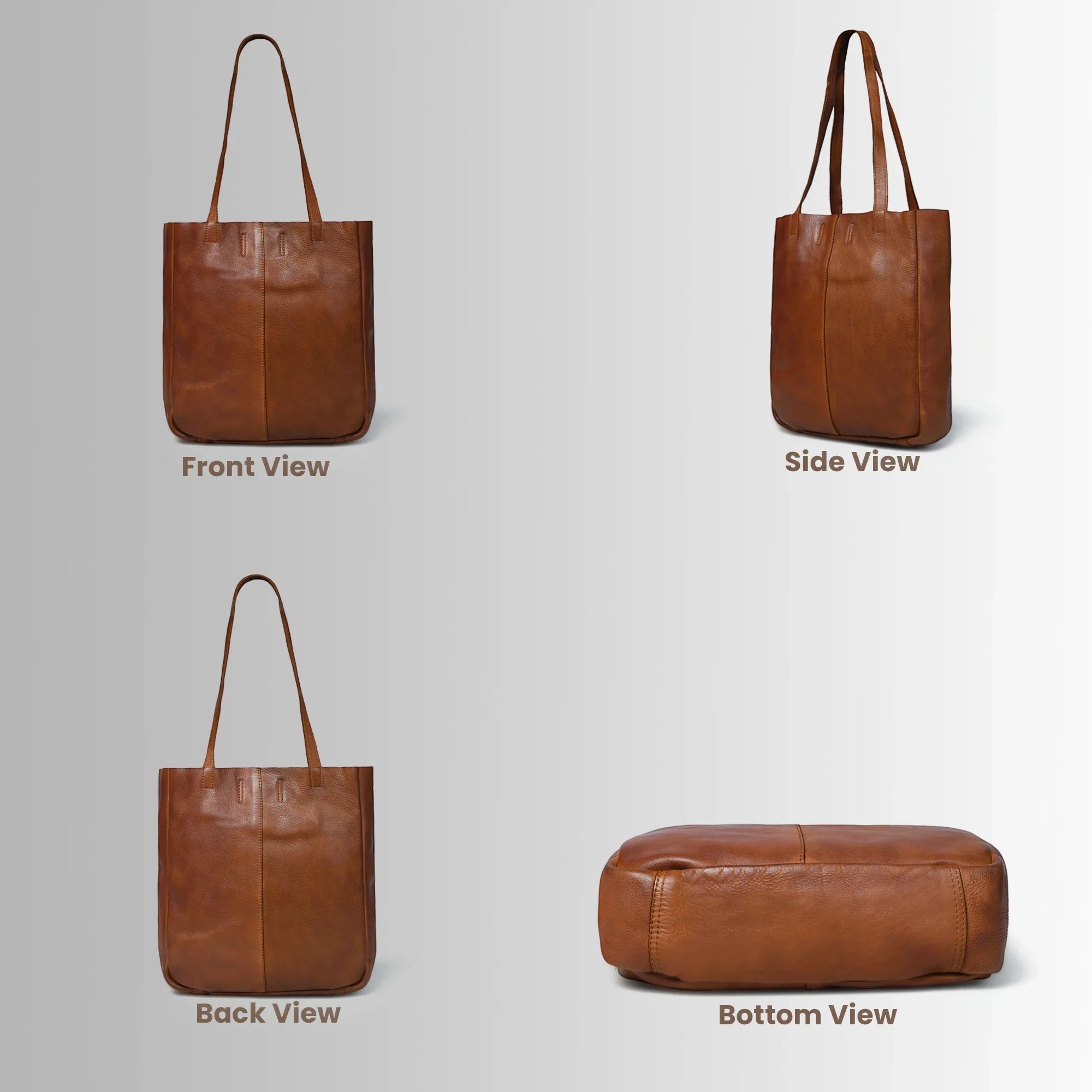 Hestern Midnight Classic Women’s Leather Tote - Tan color