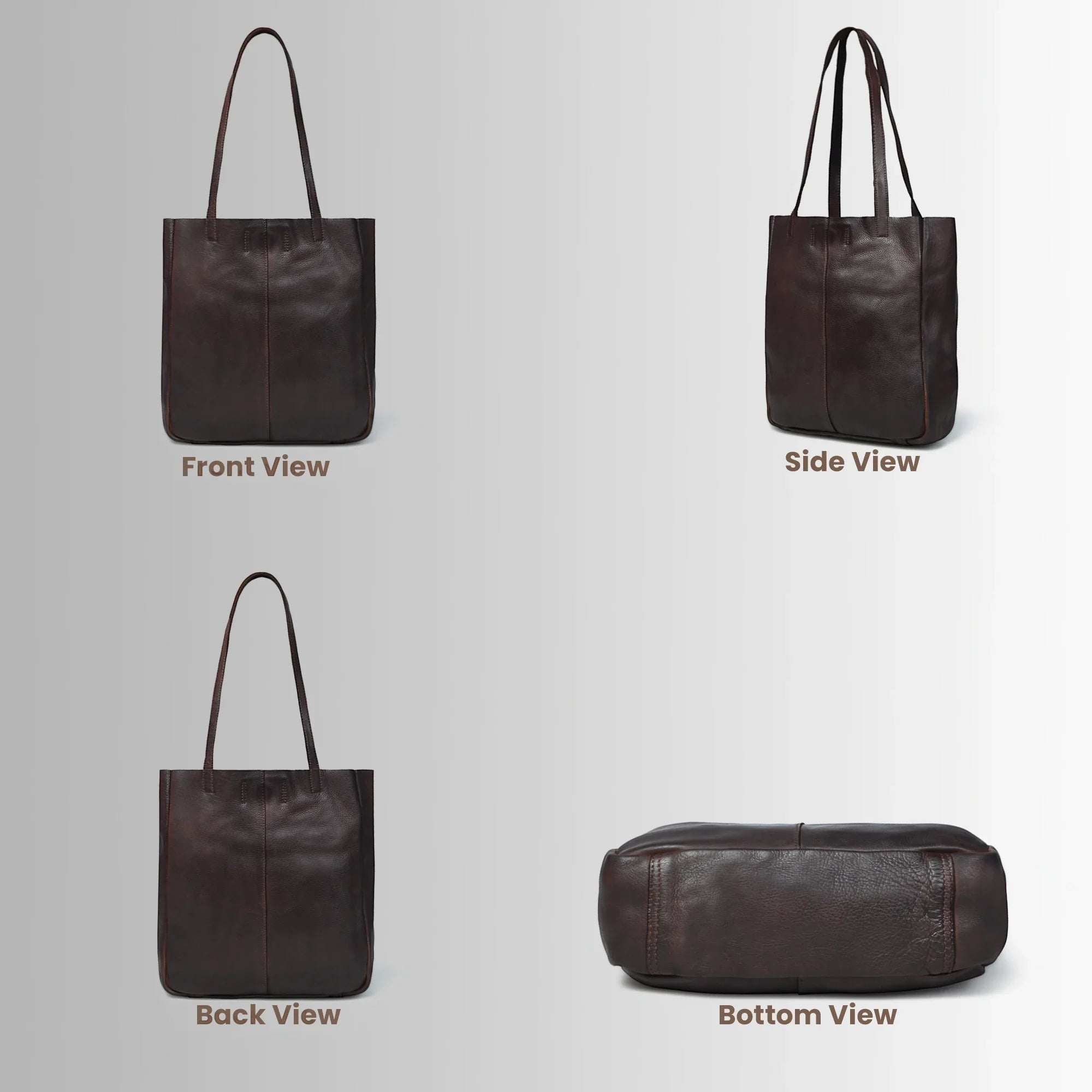Hestern Midnight Classic Women’s Leather Tote - Expresso Brown