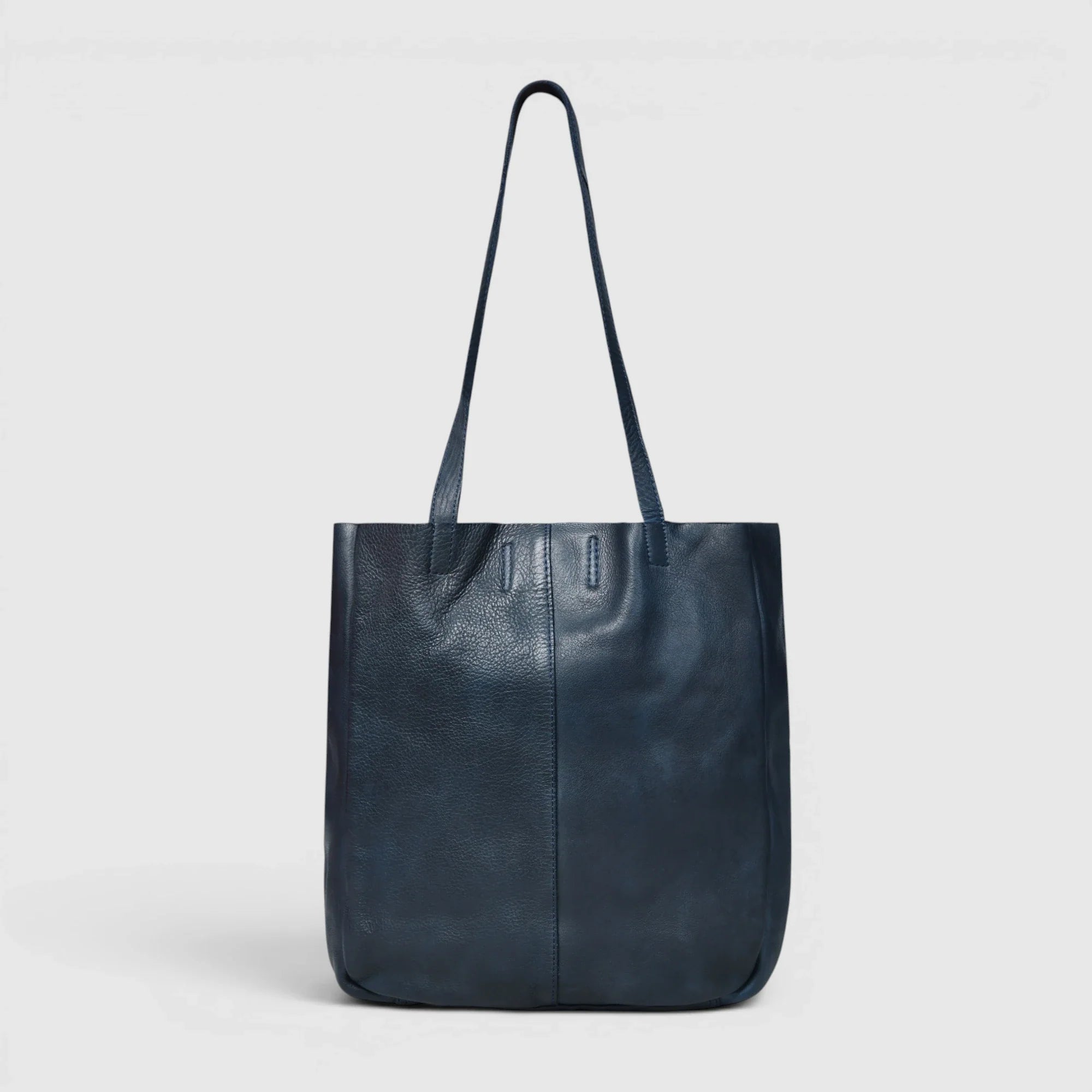 Hestern Midnight Classic Women’s Leather Tote - Navy Blue