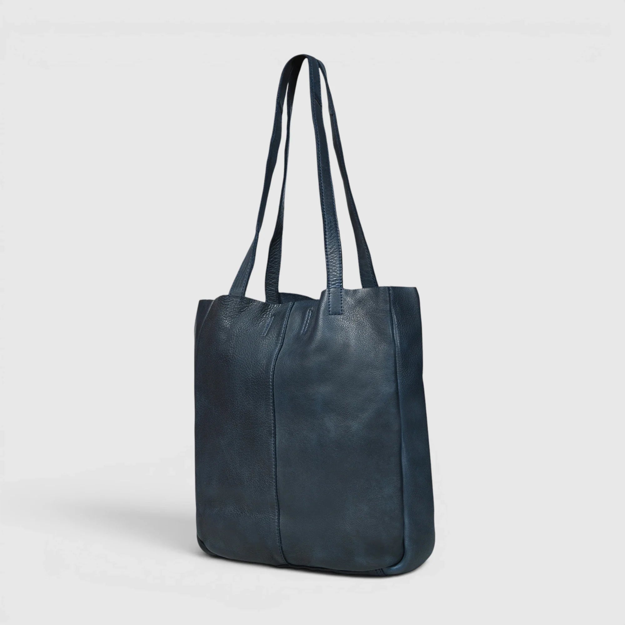 Hestern Midnight Classic Women’s Leather Tote - Navy Blue