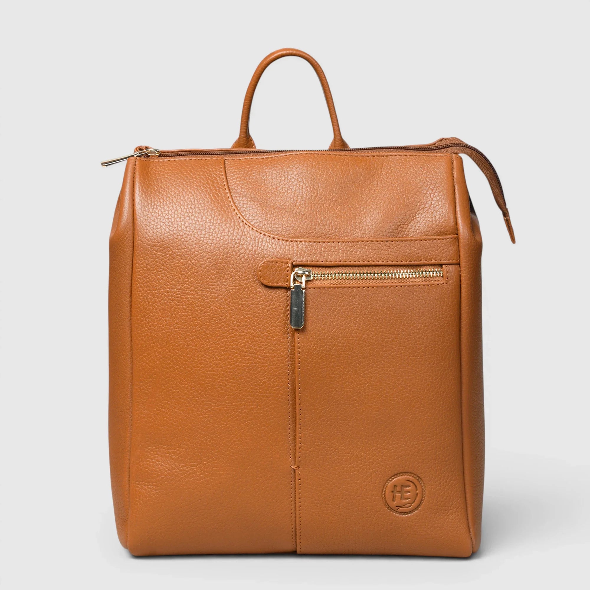 Harper Convertible Leather Backpack – Tan