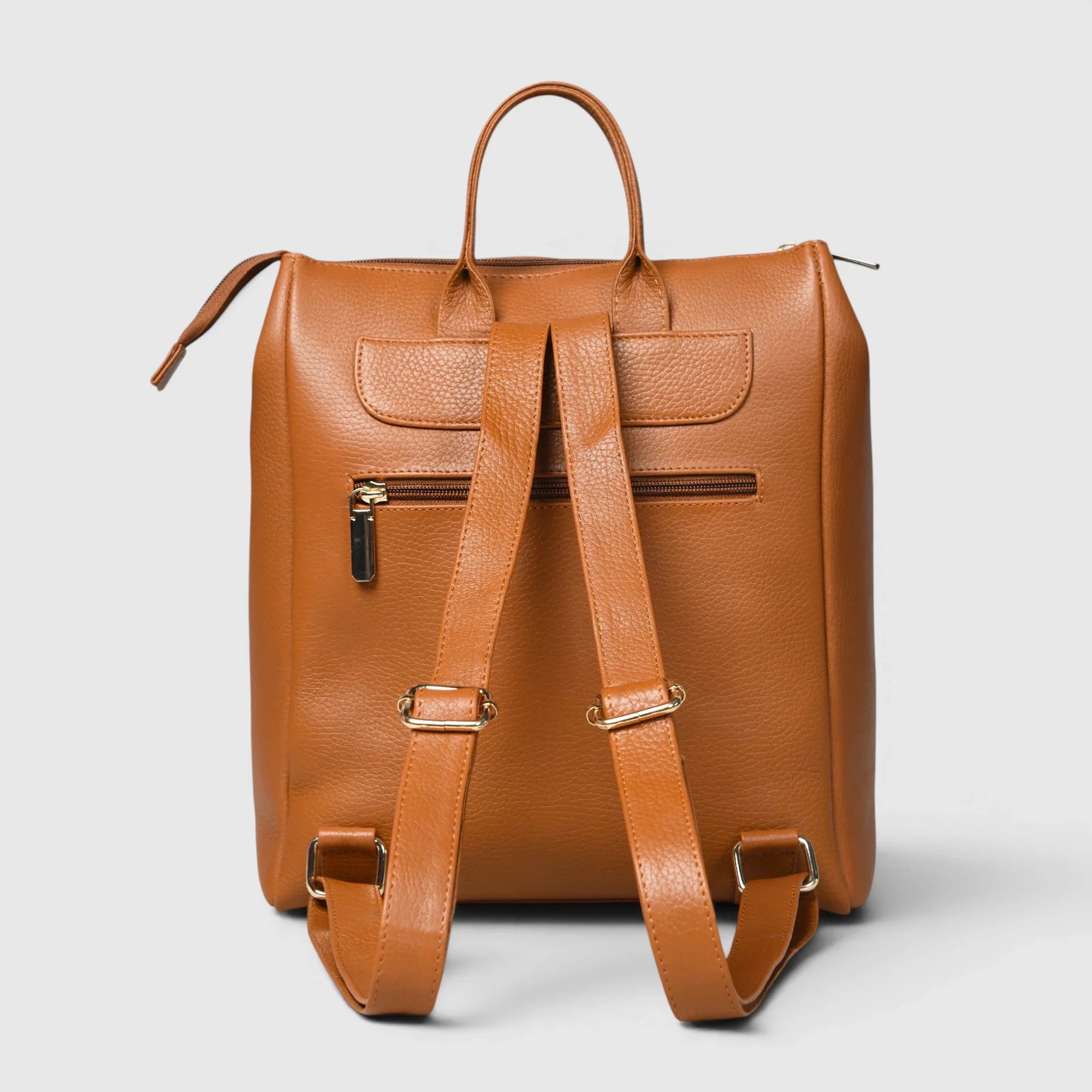 Harper Convertible Leather Backpack – Tan